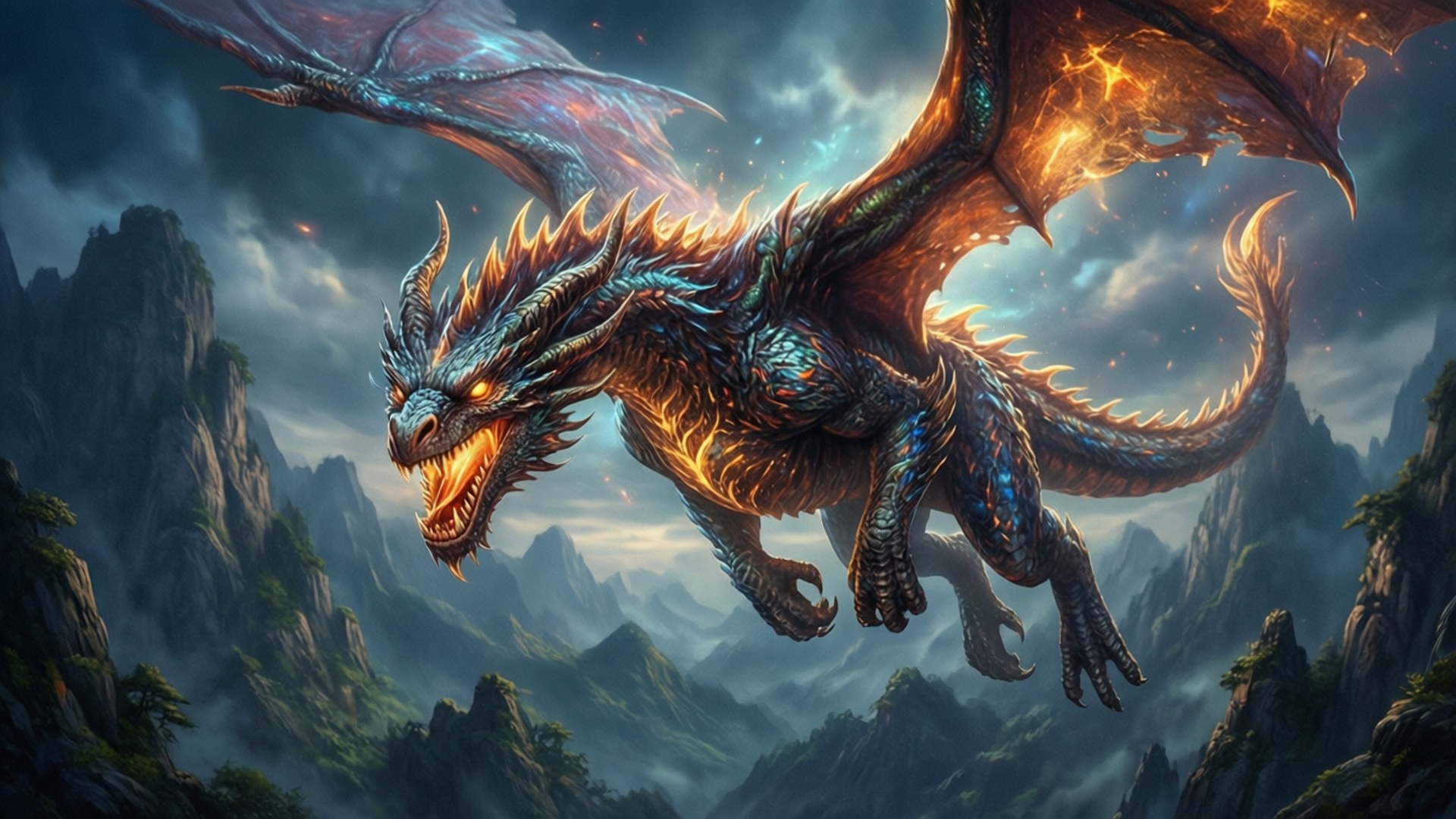 Rồng Trên Núi Hình nền