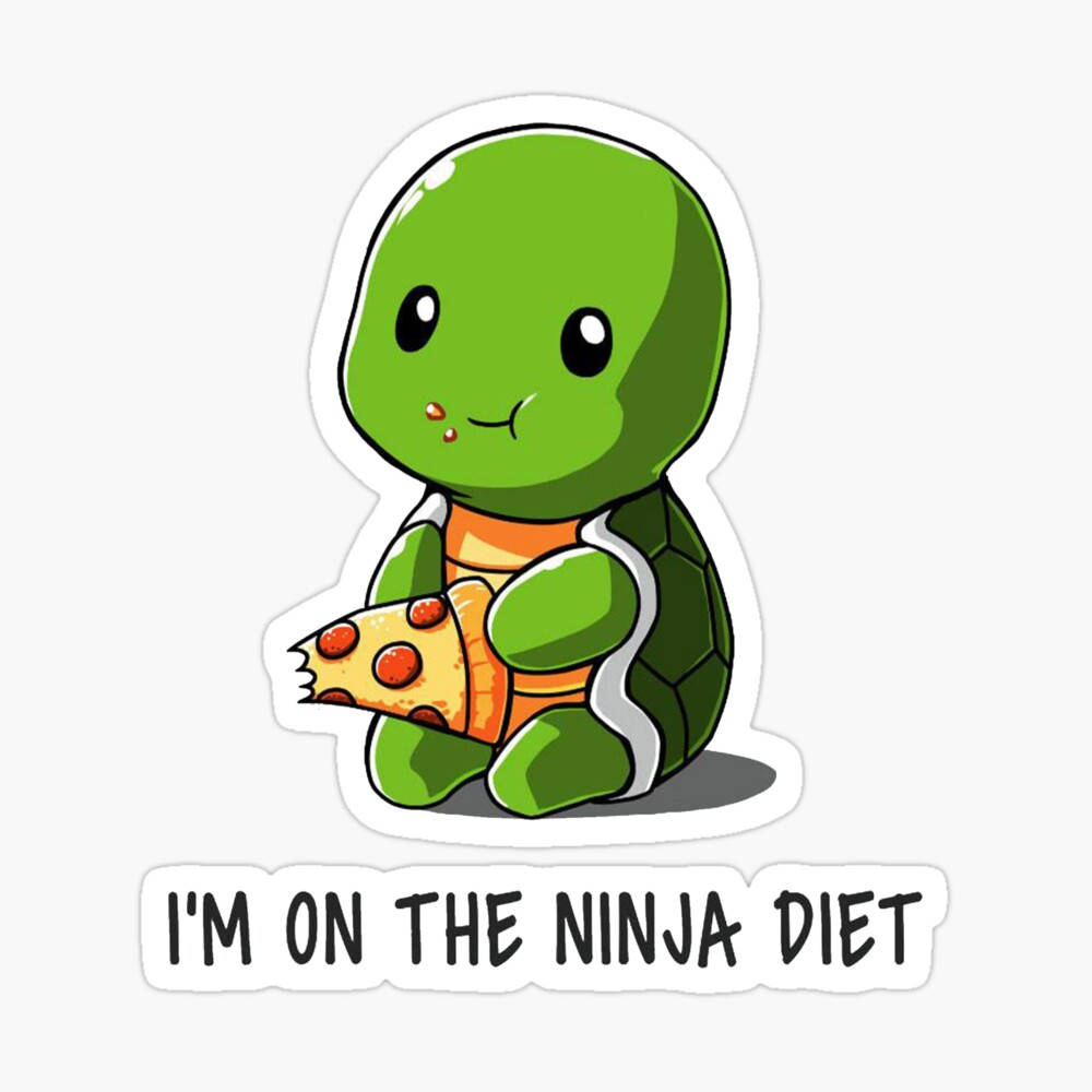 Rùa Dễ Thương Ninja Ăn Kiêng Hình nền