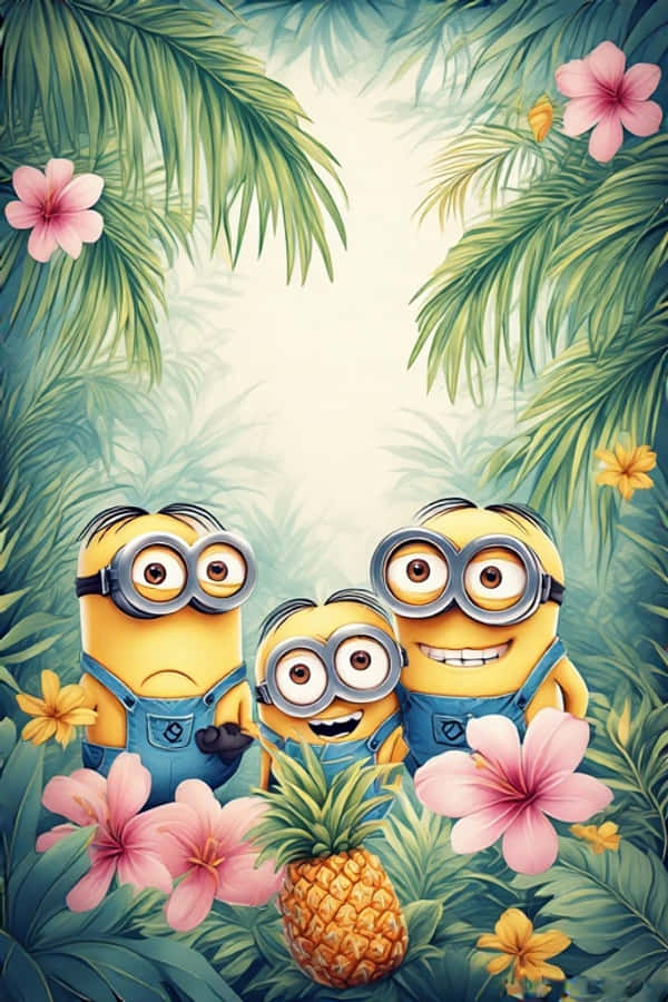 Rực rỡ 4K Minions Rừng Nhiệt Đới Hình nền