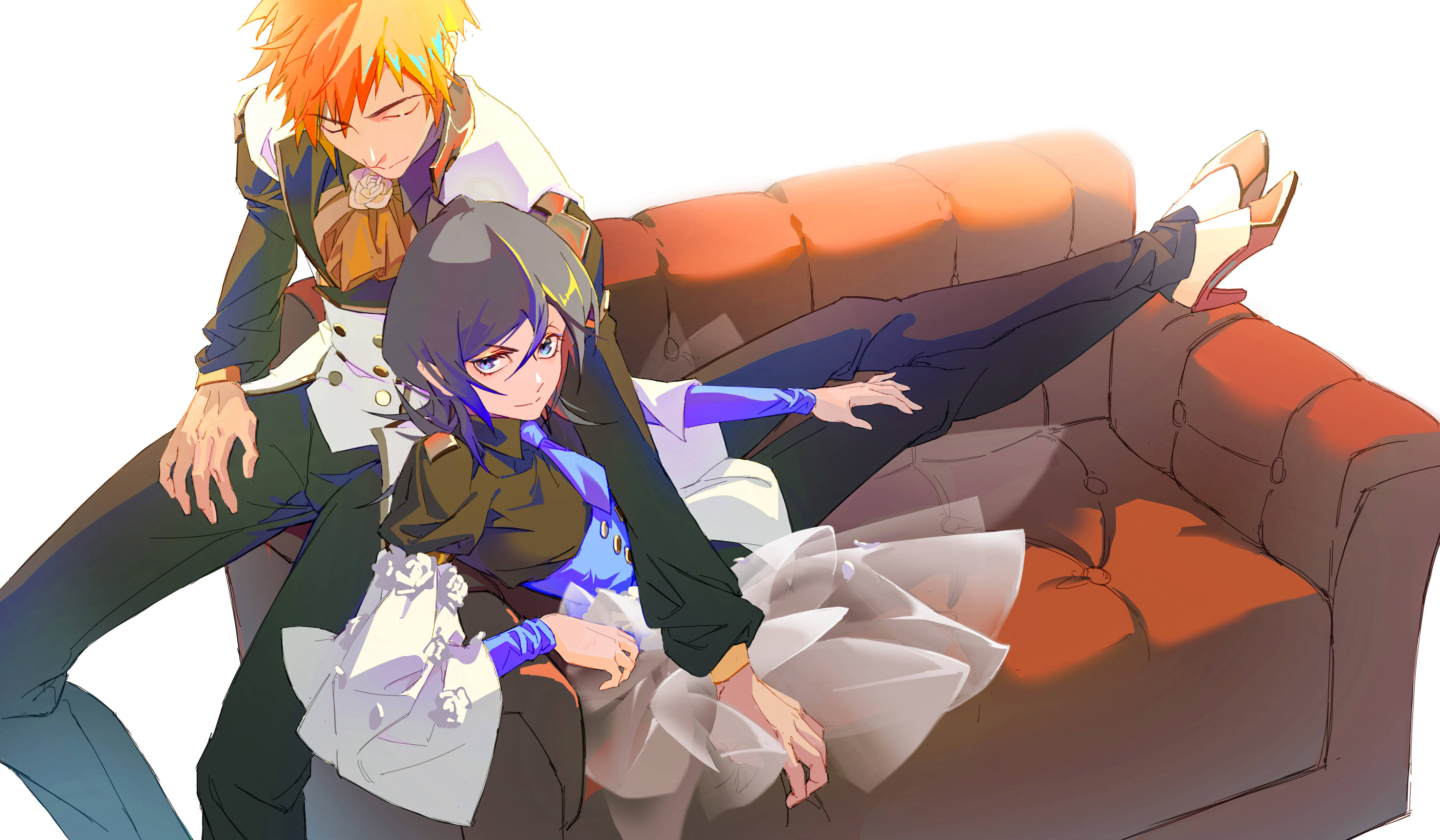 Rukia và Ichigo ngọt ngào Bleach 4K Siêu nét Hình nền