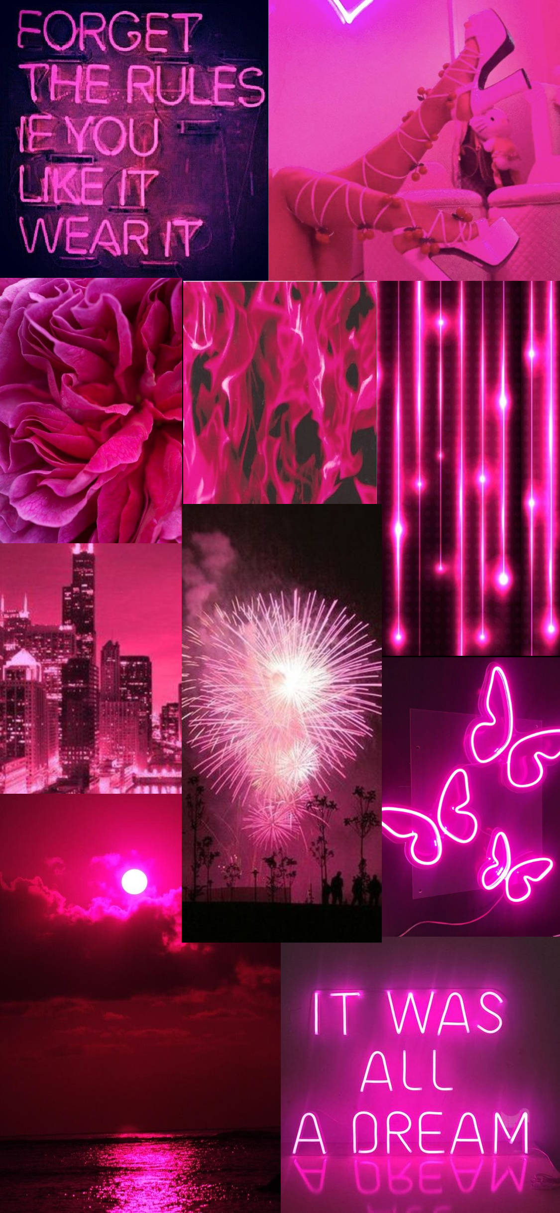 Rung Cảm Hồng Neon Hình nền