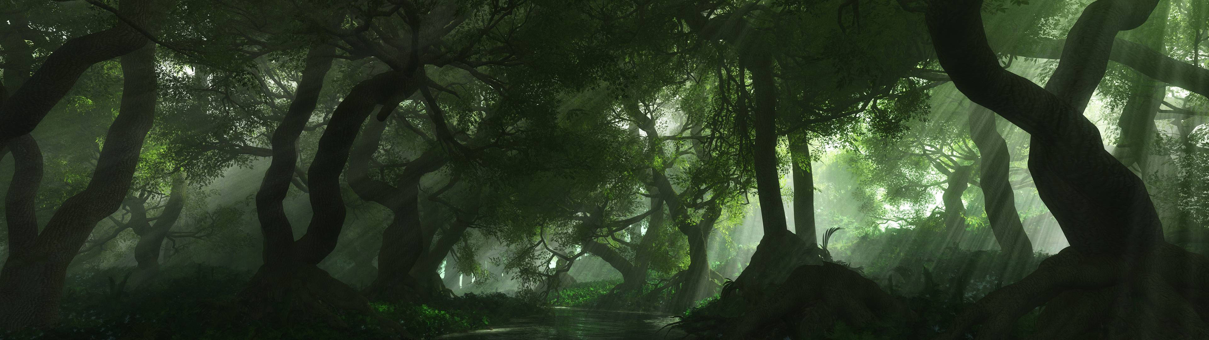Rừng Cây Màn Hình Kép 3840x1080 HD