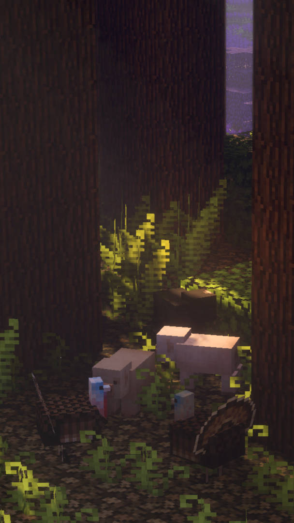 Rừng Tối Ẩn Giấu Trong Minecraft Đầy Thẩm Mỹ Hình nền
