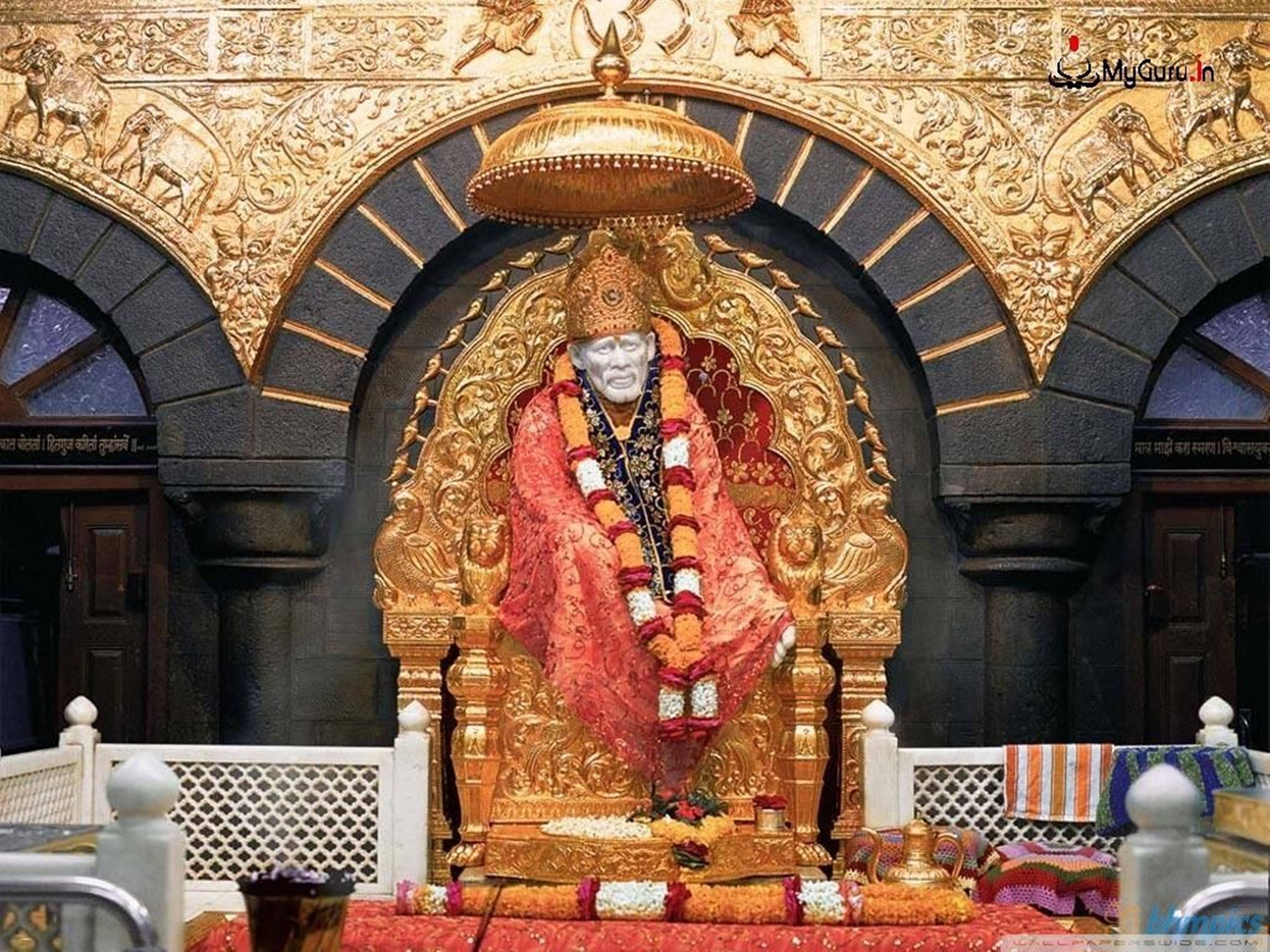 Sai Baba trên Nhà thờ Hồi giáo ở Shirdi 4K Hình nền