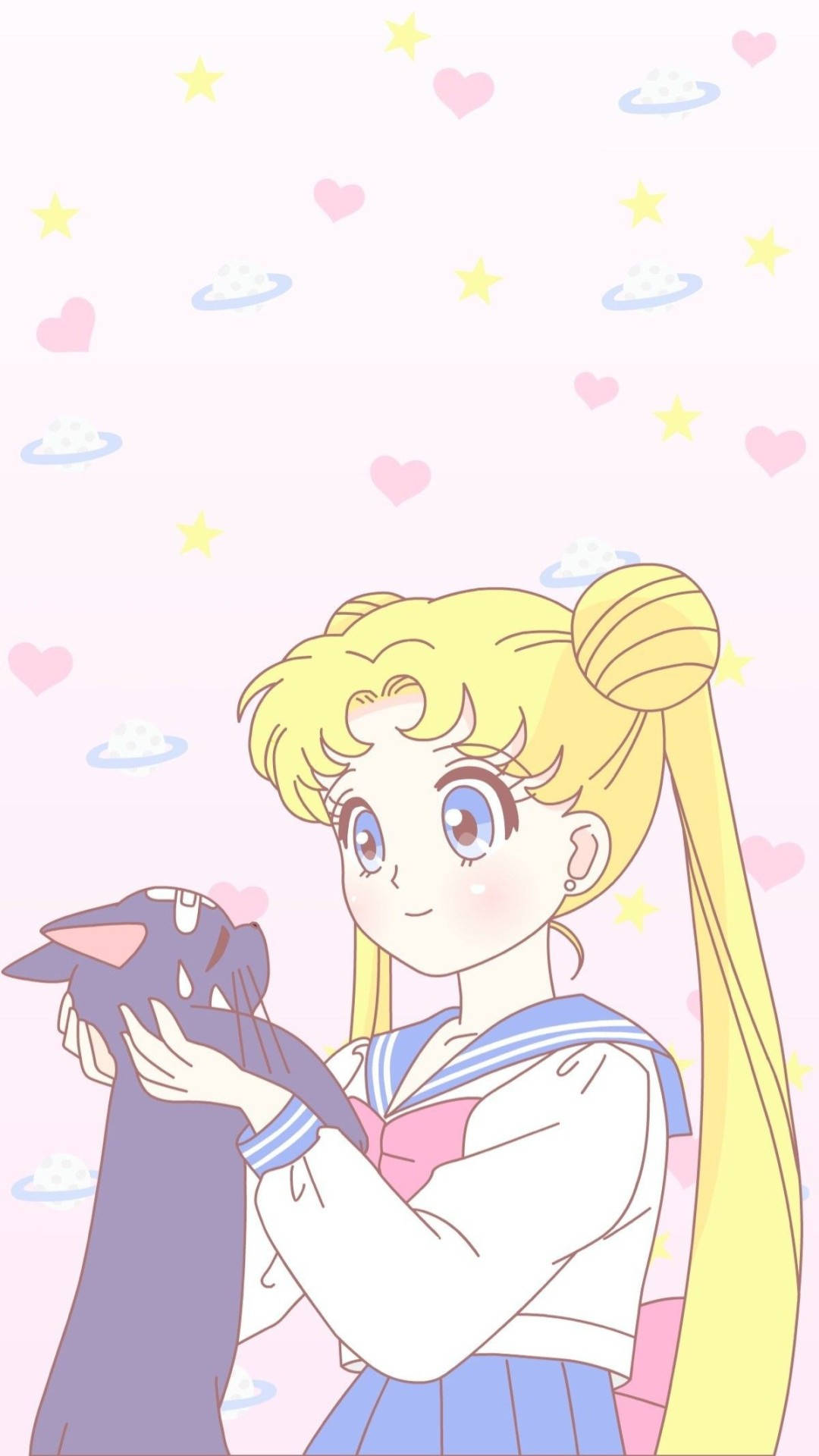 Sailor Moon Mèo Thẩm Mỹ Hồng Anime Hình nền
