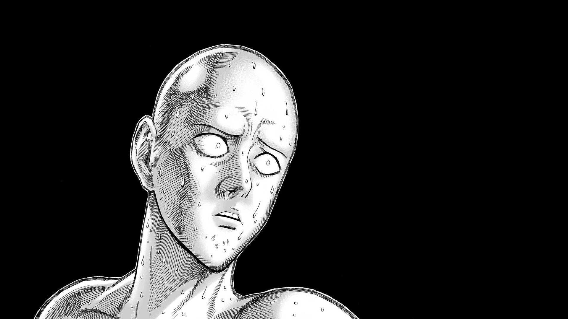 Saitama hài hước anime đen trắng Hình nền