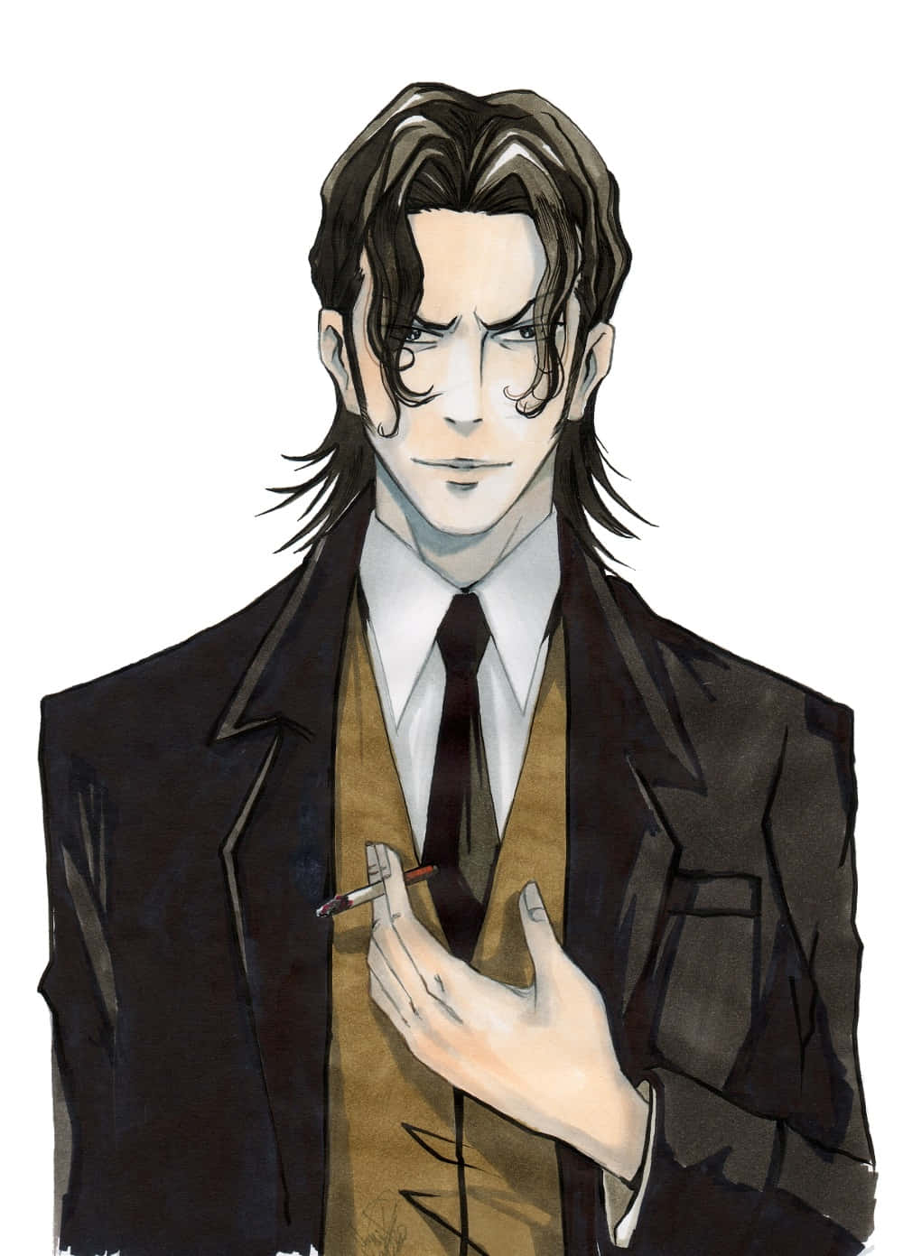 Sakuya Togane, nhân vật bí ẩn từ Psycho-Pass, tạo dáng nghiêm túc. Hình nền