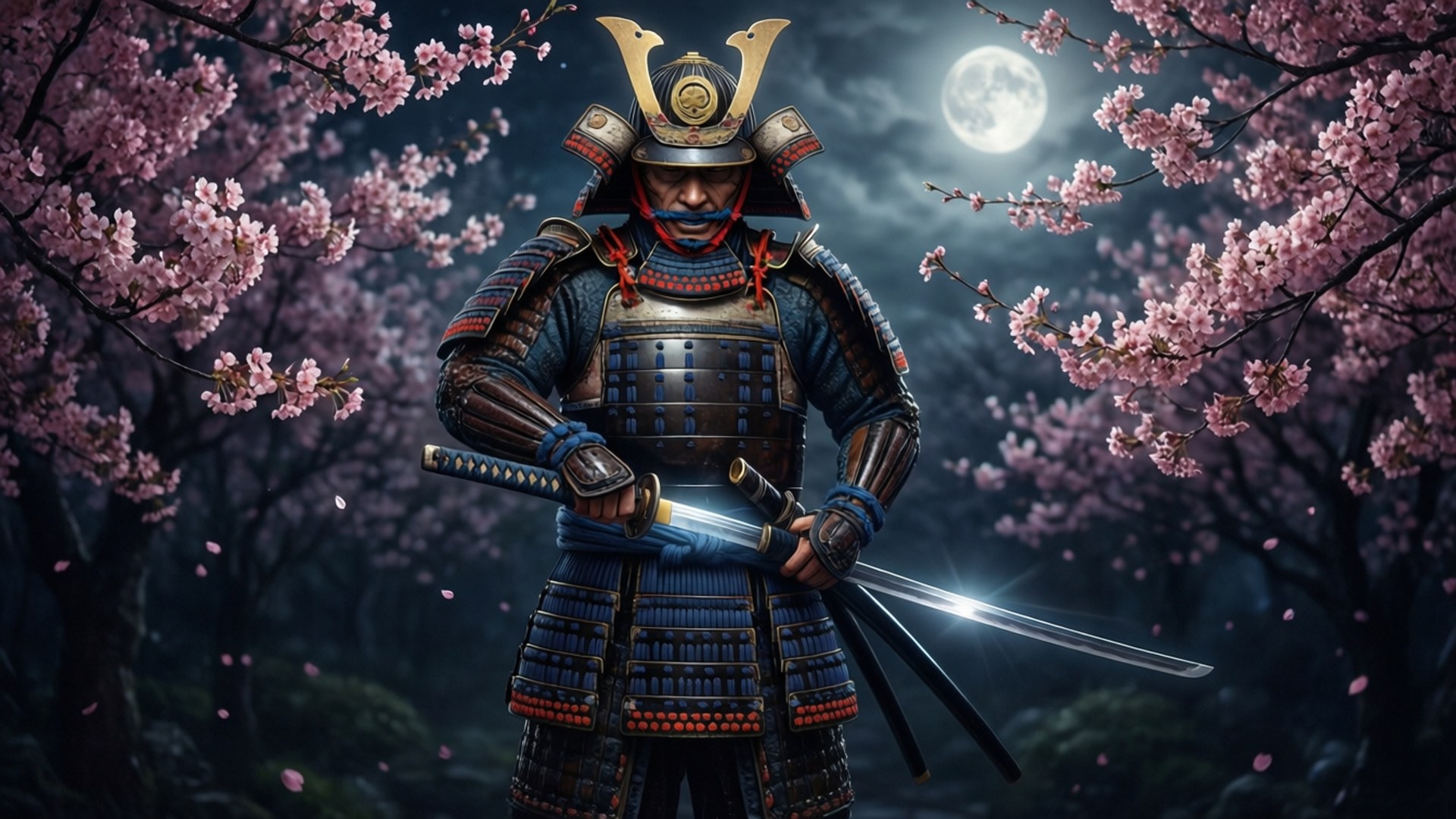 Samurai Ánh Trăng OLED Hình nền