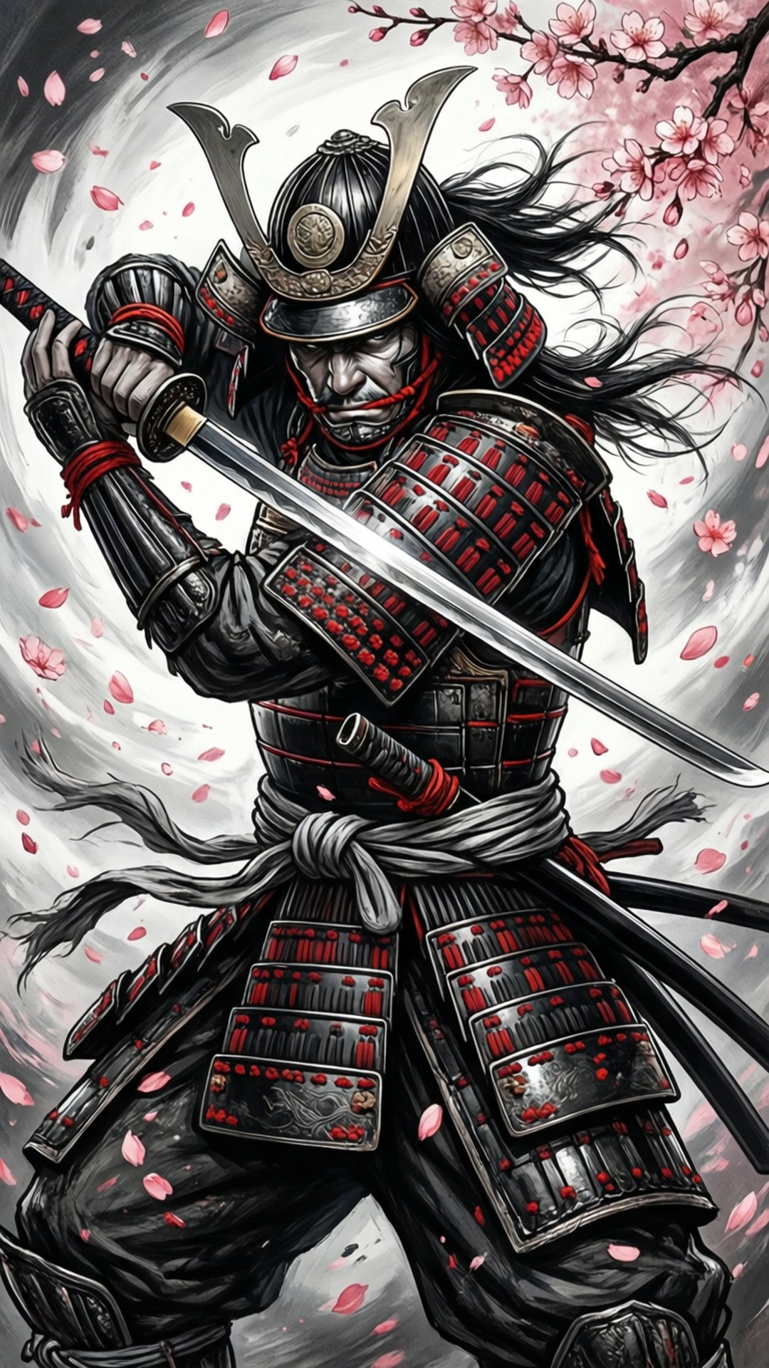 Samurai trong Hoa Anh Đào Hình nền