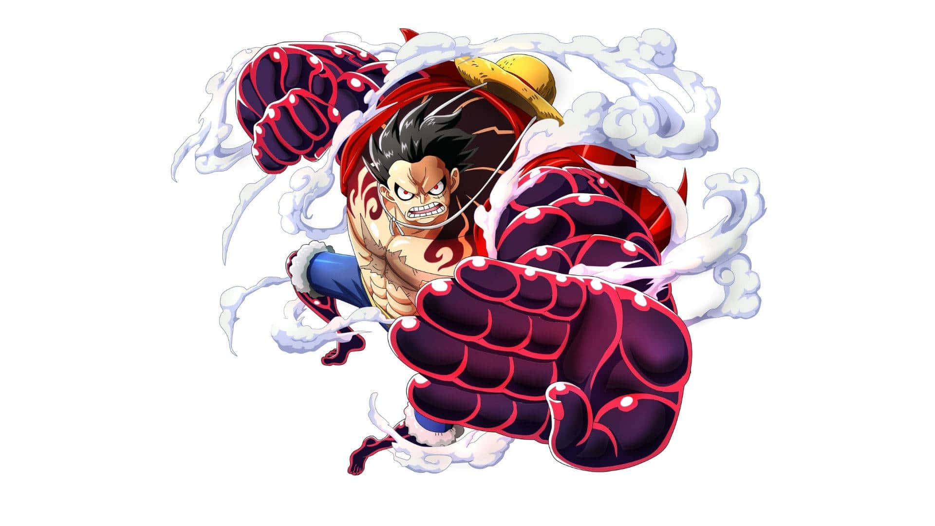 Sẵn sàng bị thổi bay - Luffy lướt qua bầu trời xanh trong vắt Hình nền