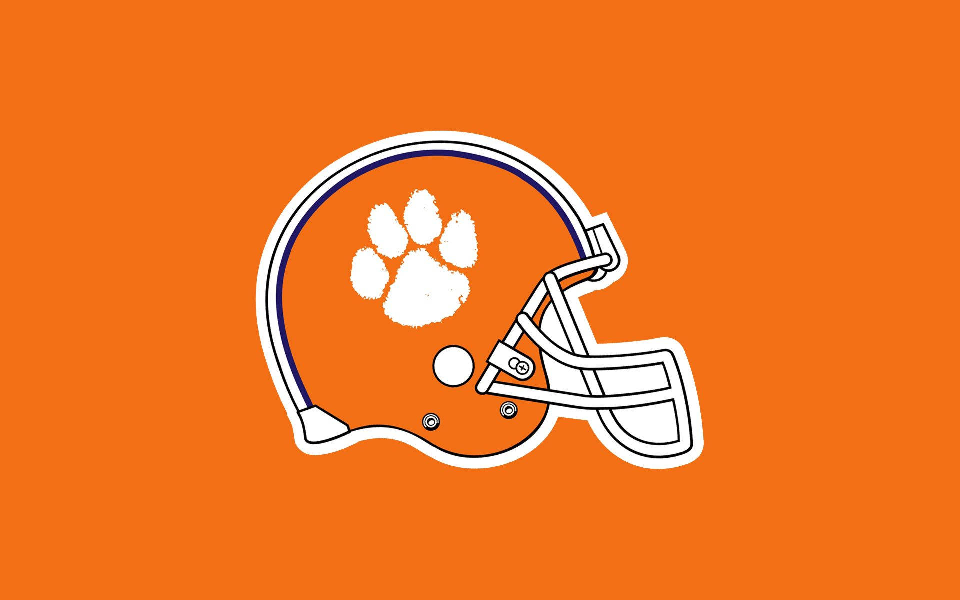 Hình nền máy tính logo bóng bầu dục Clemson Tigers màu cam.