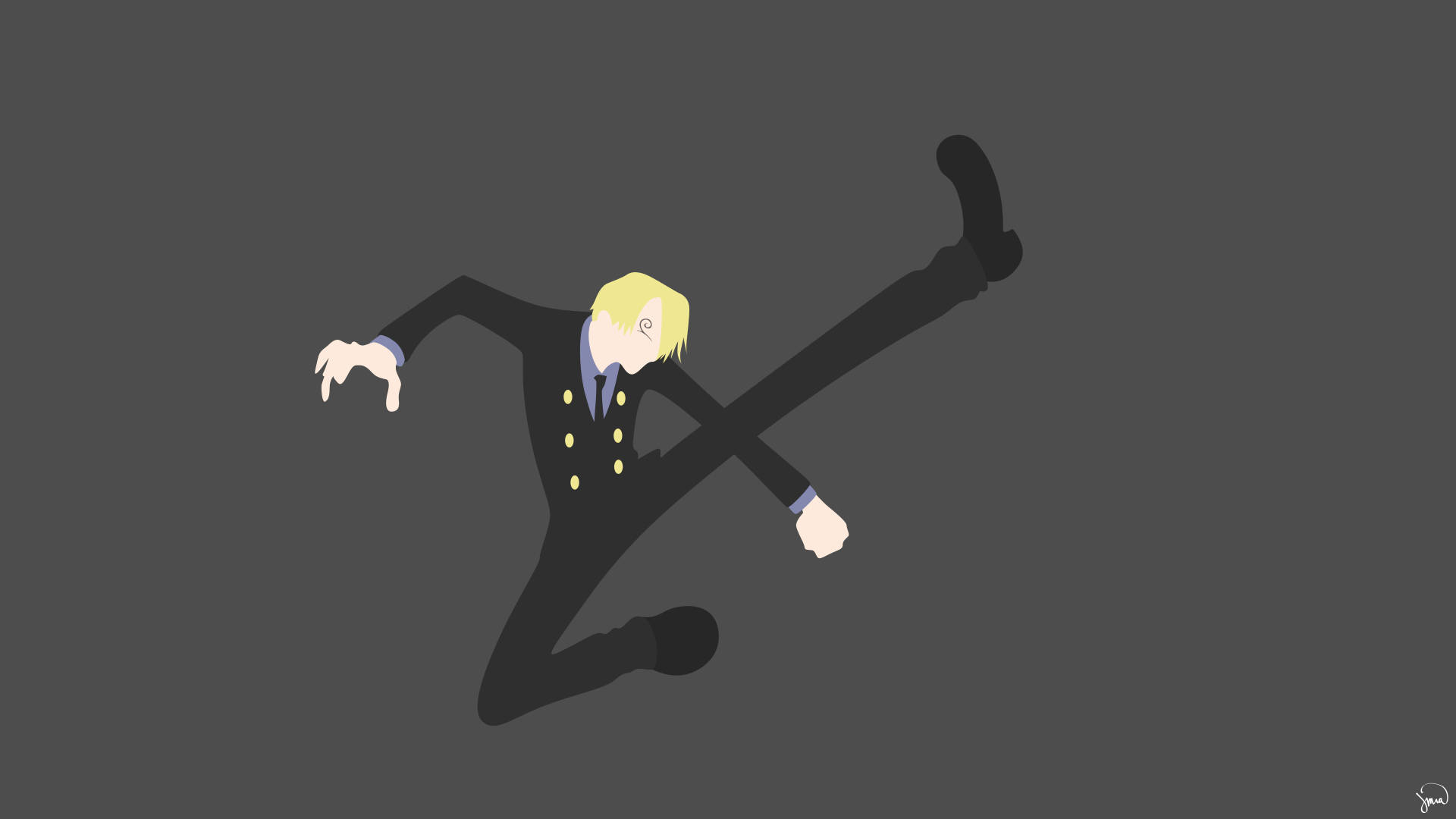 Hình nền One Piece tối giản Sanji Vinsmoke