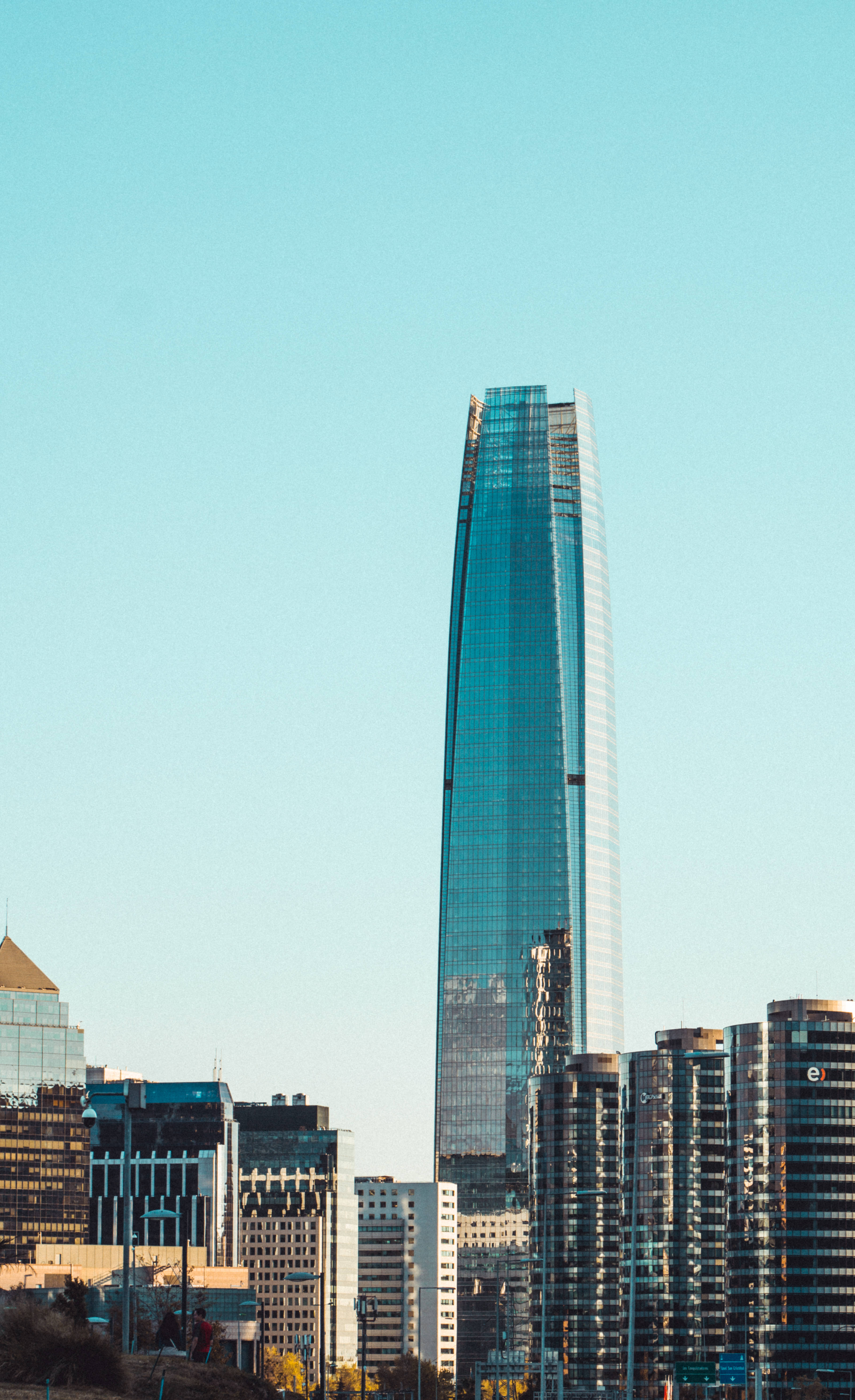 Santiago Chile Costanera Center Bầu Trời Xanh Hình nền