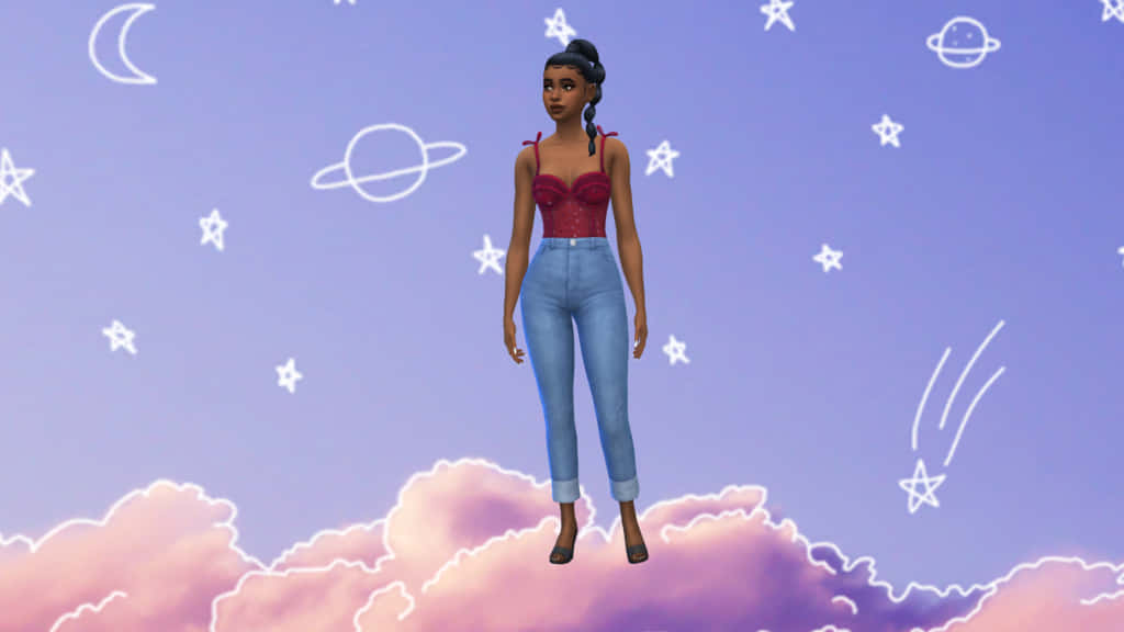 Sao, Trăng, Nền CAS Sims 4 Không Gian Hình nền