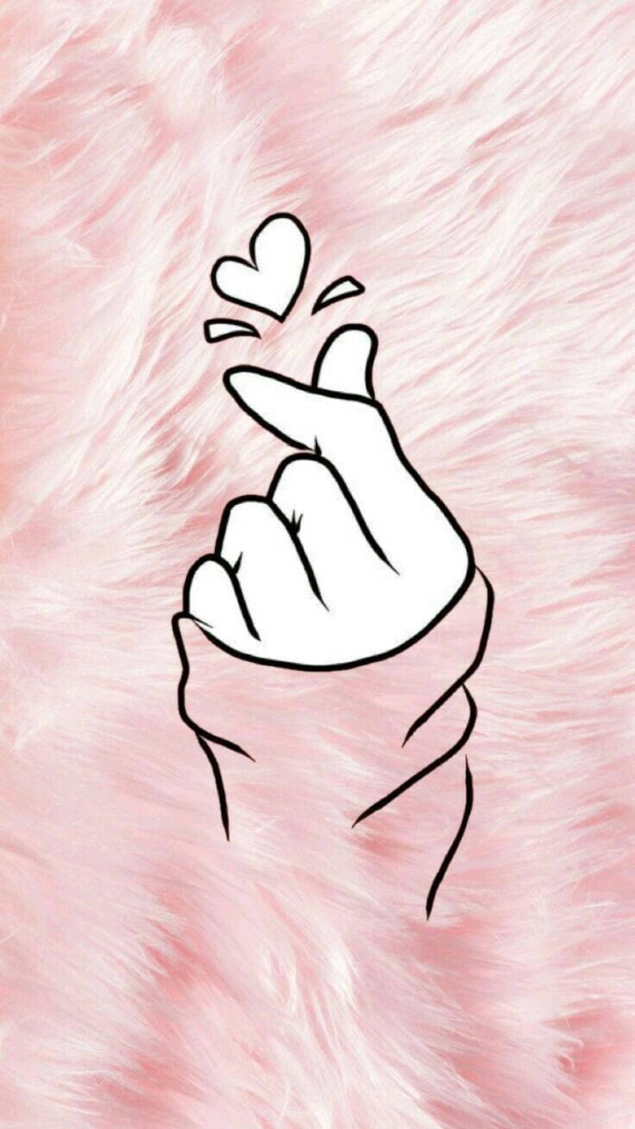 Saranghae Finger Heart Trên Thảm Hồng Hình nền