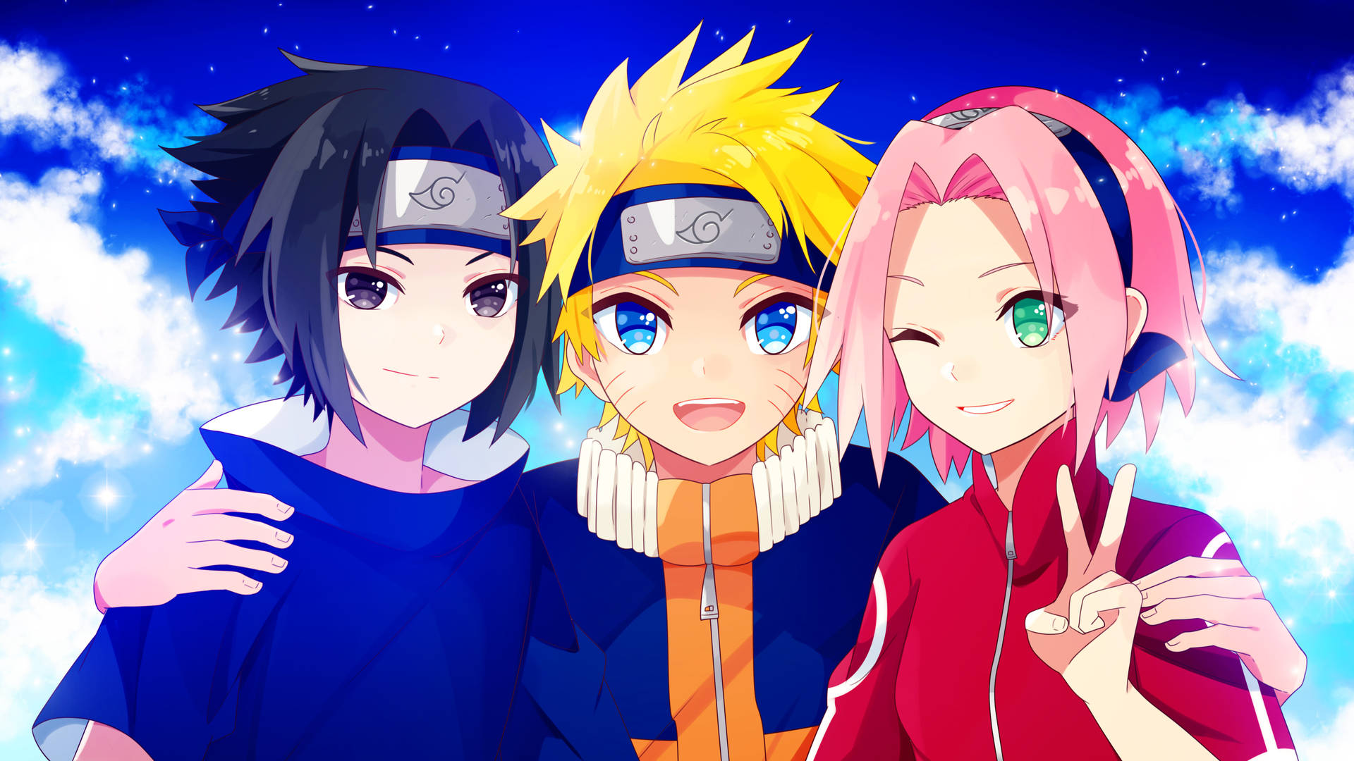 Sasuke, Naruto và Sakura 4K Hình nền