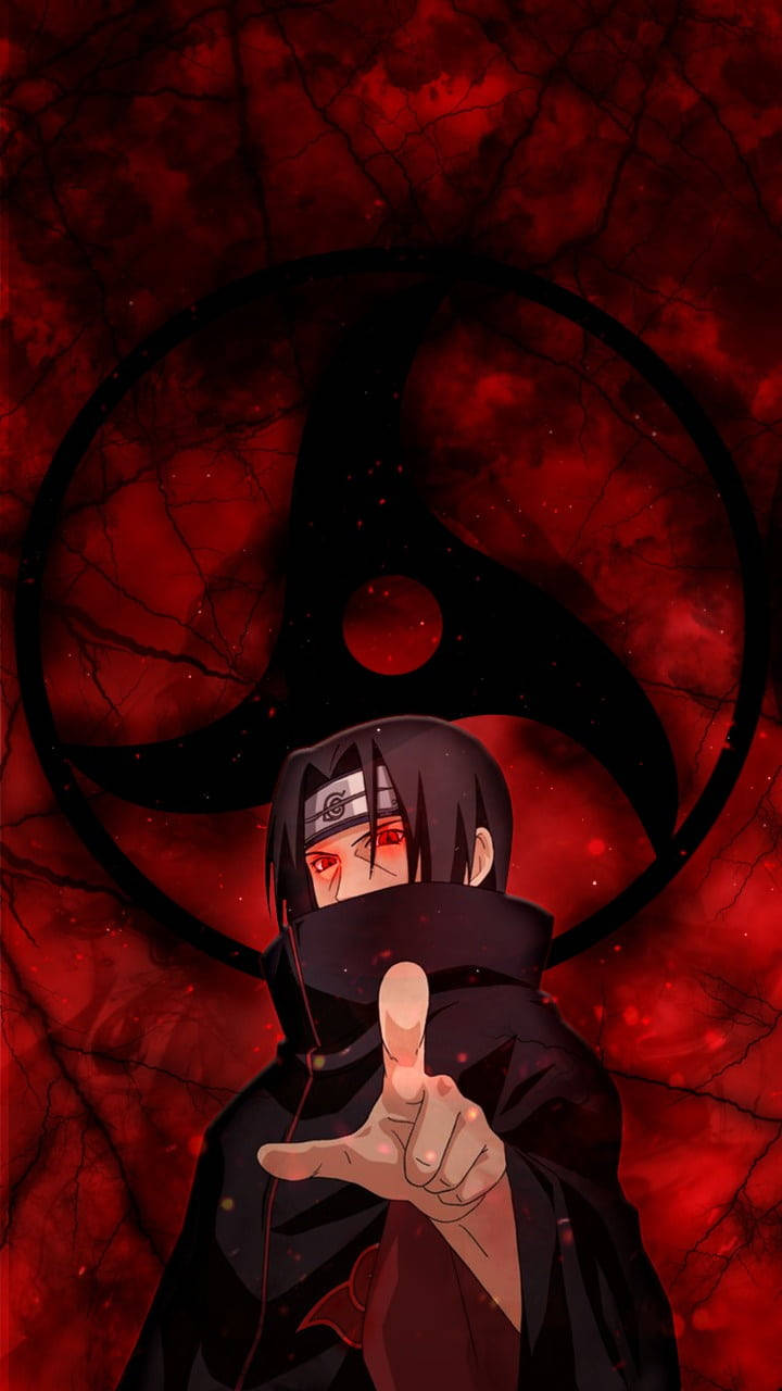 Sasuke thẩm mỹ trên nền trừu tượng đỏ Hình nền