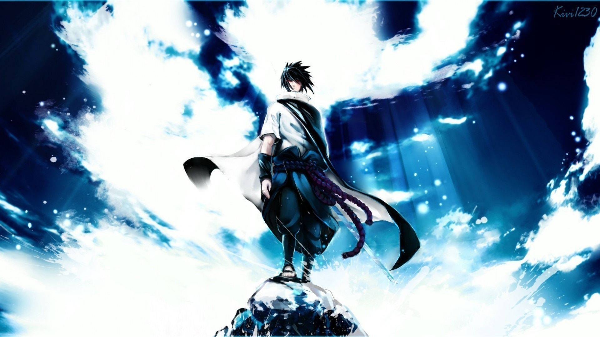 Hình nền Sasuke Uchiha là người sử dụng mạnh mẽ thuật phóng lôi.