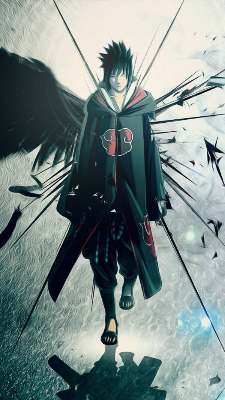 Hình nền Sasuke Uchiha mặc áo Akatsuki.