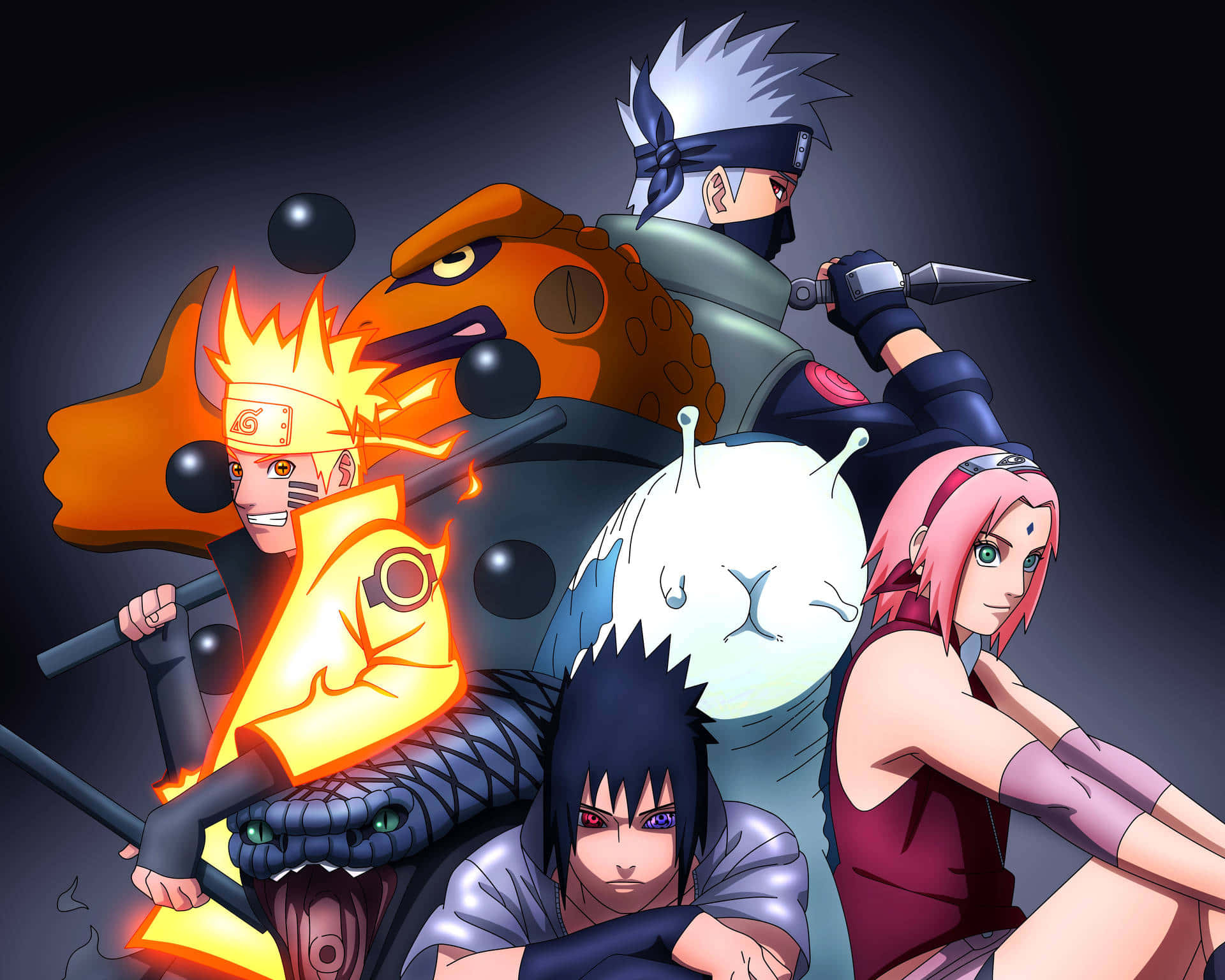 Sasuke (Uchiha), Naruto (Uzumaki) và Sakura (Haruno) của Đội 7 sẵn sàng cho nhiệm vụ tiếp theo! Hình nền