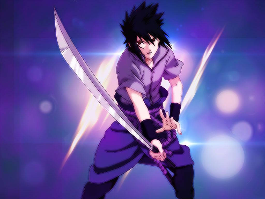 Hình nền Sasuke Uchiha cầm vũ khí lớn Thanh kiếm Kusanagi.
