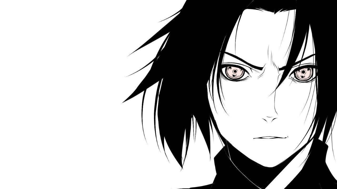 Sasuke Uchiha trong diện mạo đen trắng Hình nền