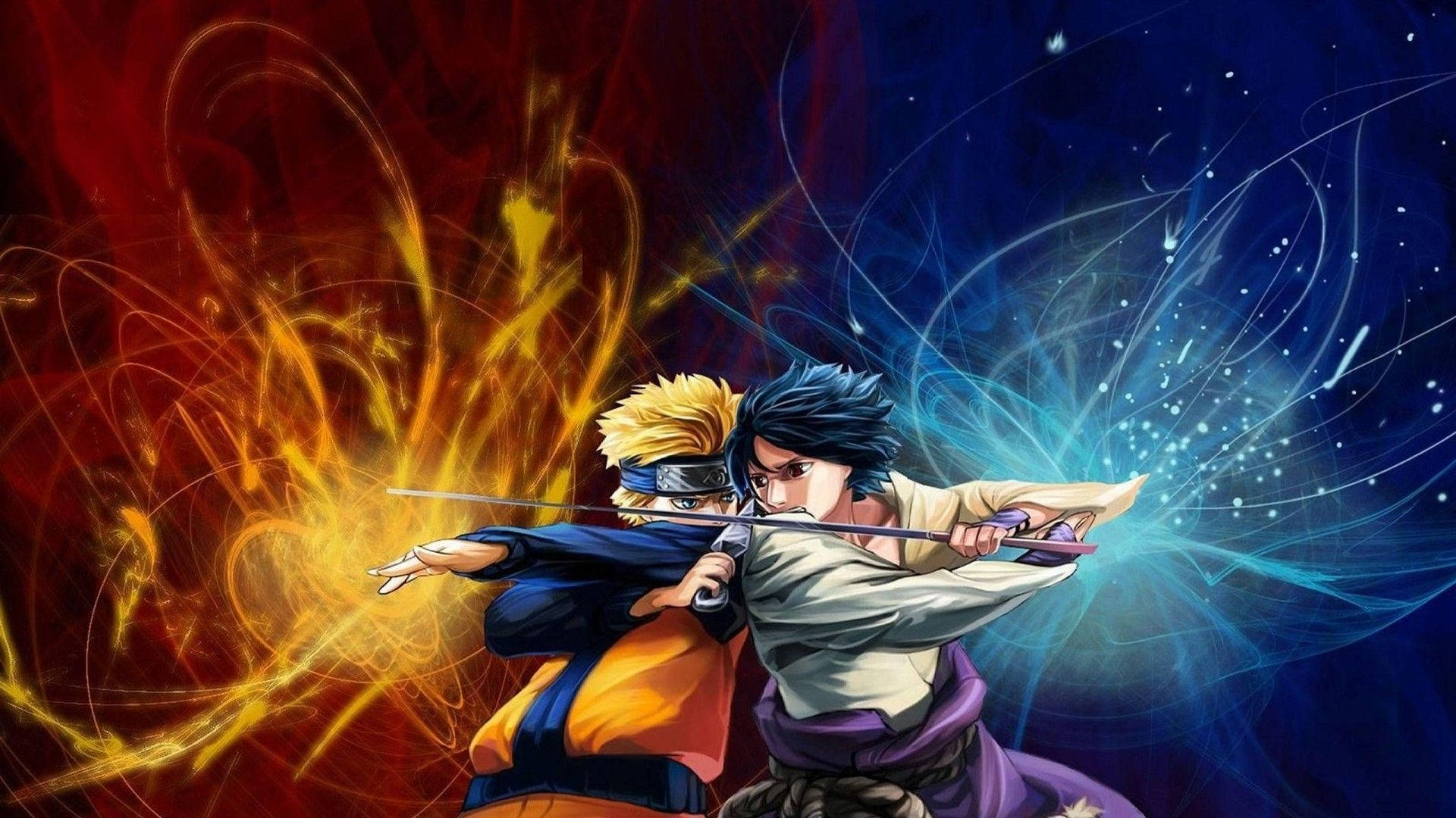 Sasuke và Naruto trên Laptop – Trận Chiến Hình nền