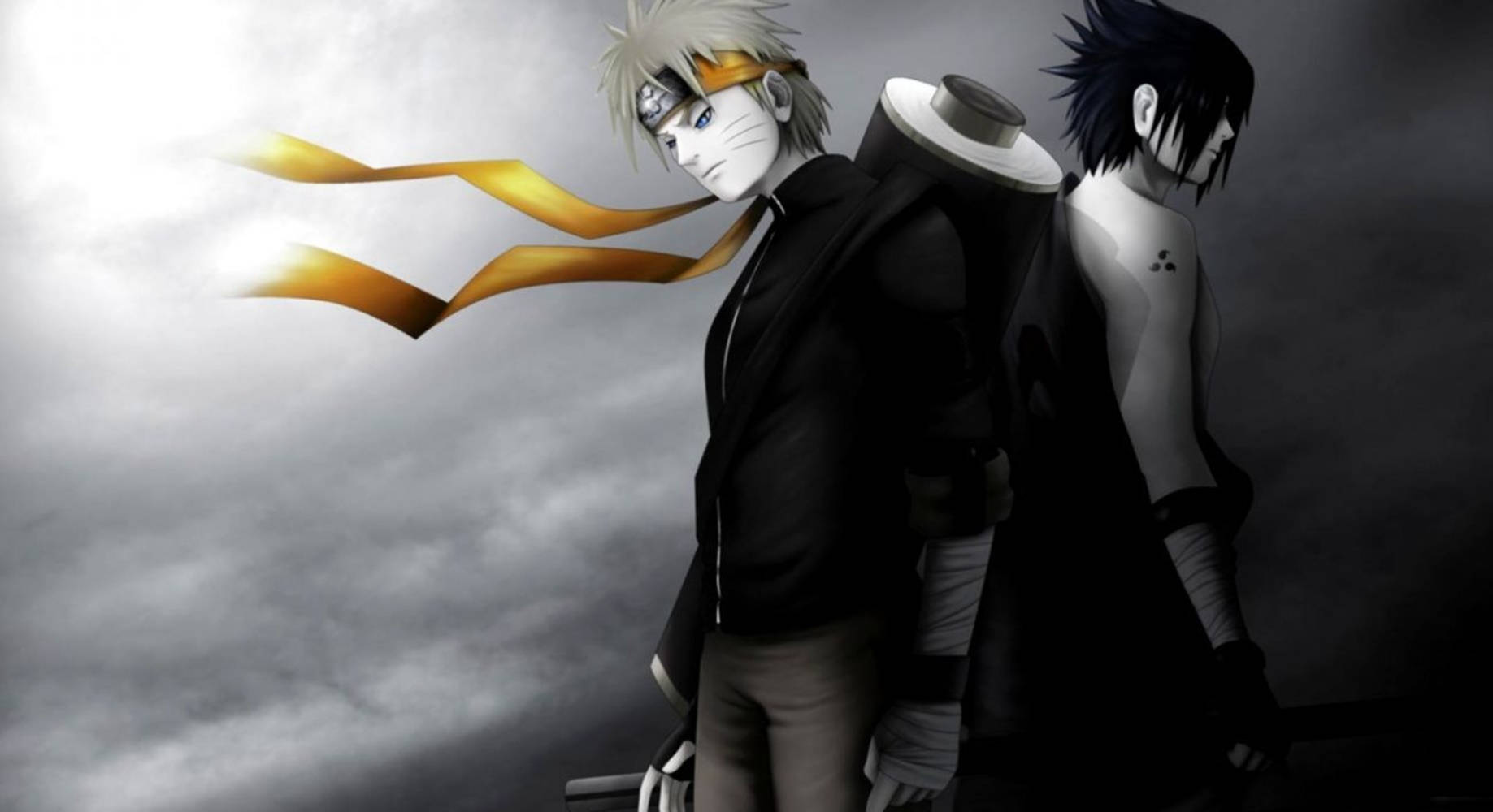 Sasuke Và Naruto U Ám Màu Đen Hình nền