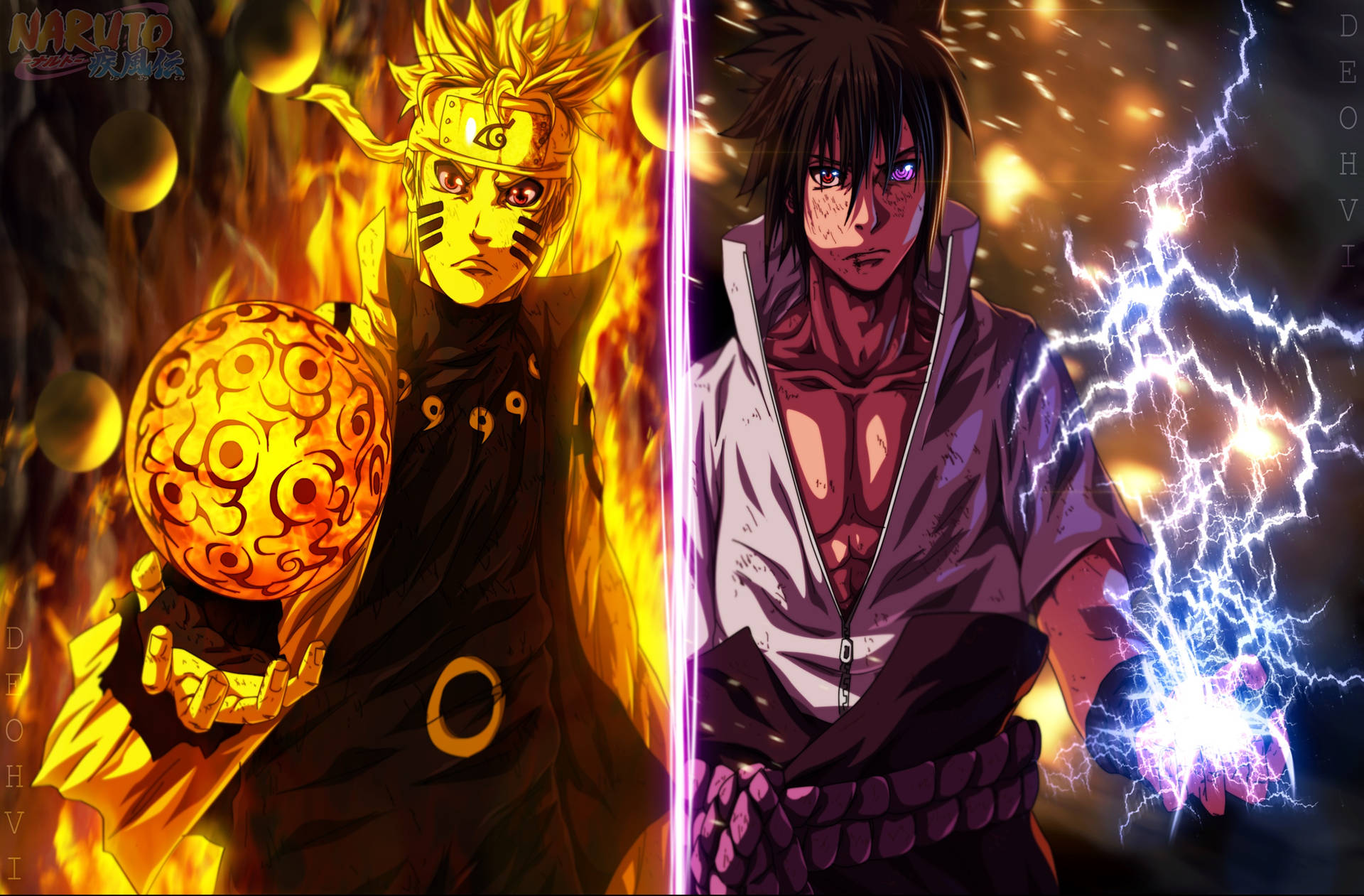 Hình nền Sasuke và Naruto Kỹ Thuật.