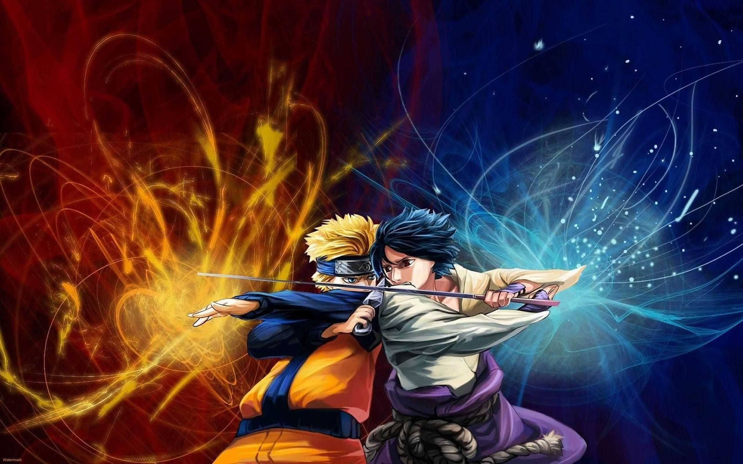 Sasuke và Naruto đối đầu trên iPad Hình nền