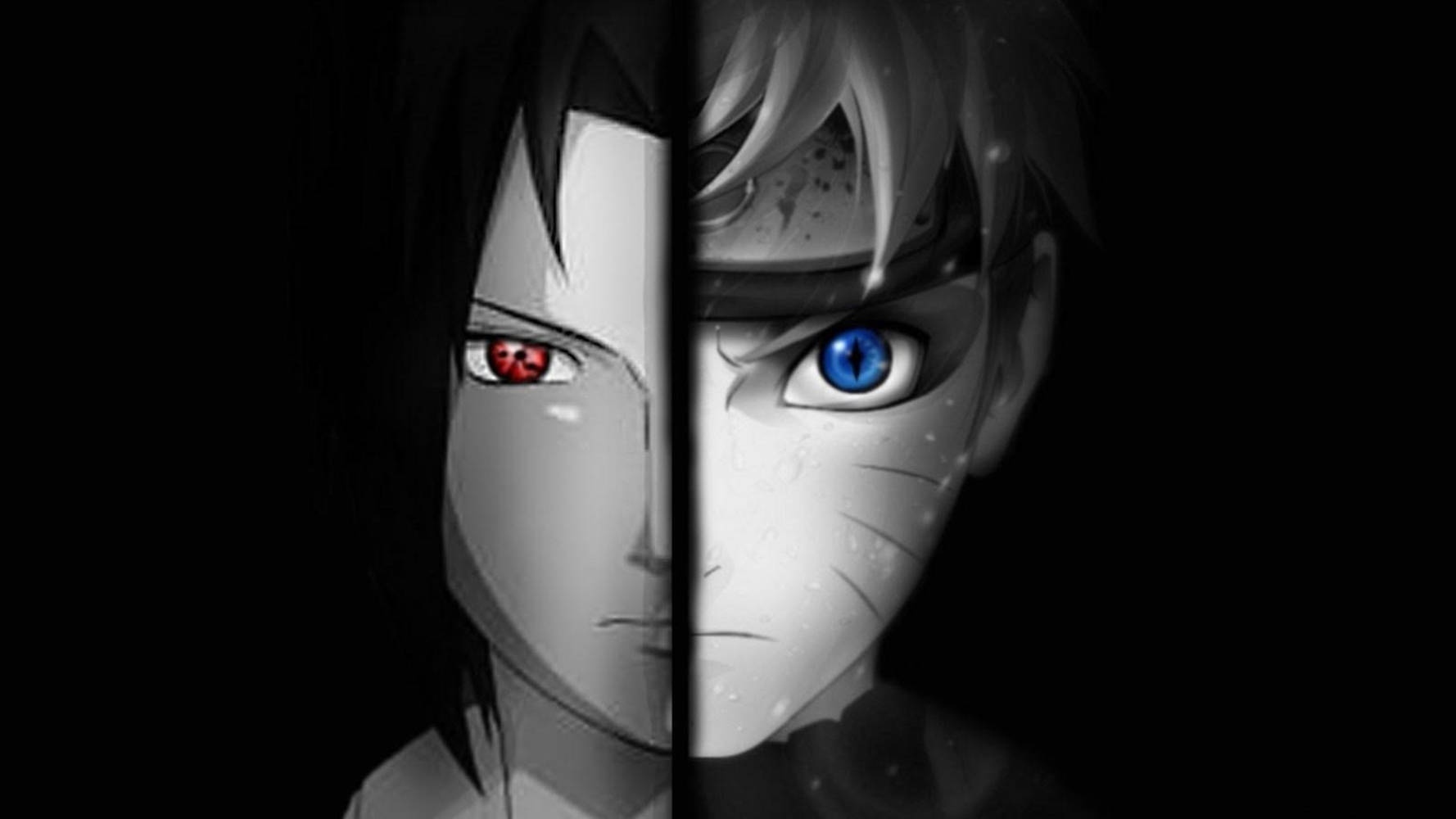 Sasuke và Naruto Đối Đầu Trên Laptop Hình nền