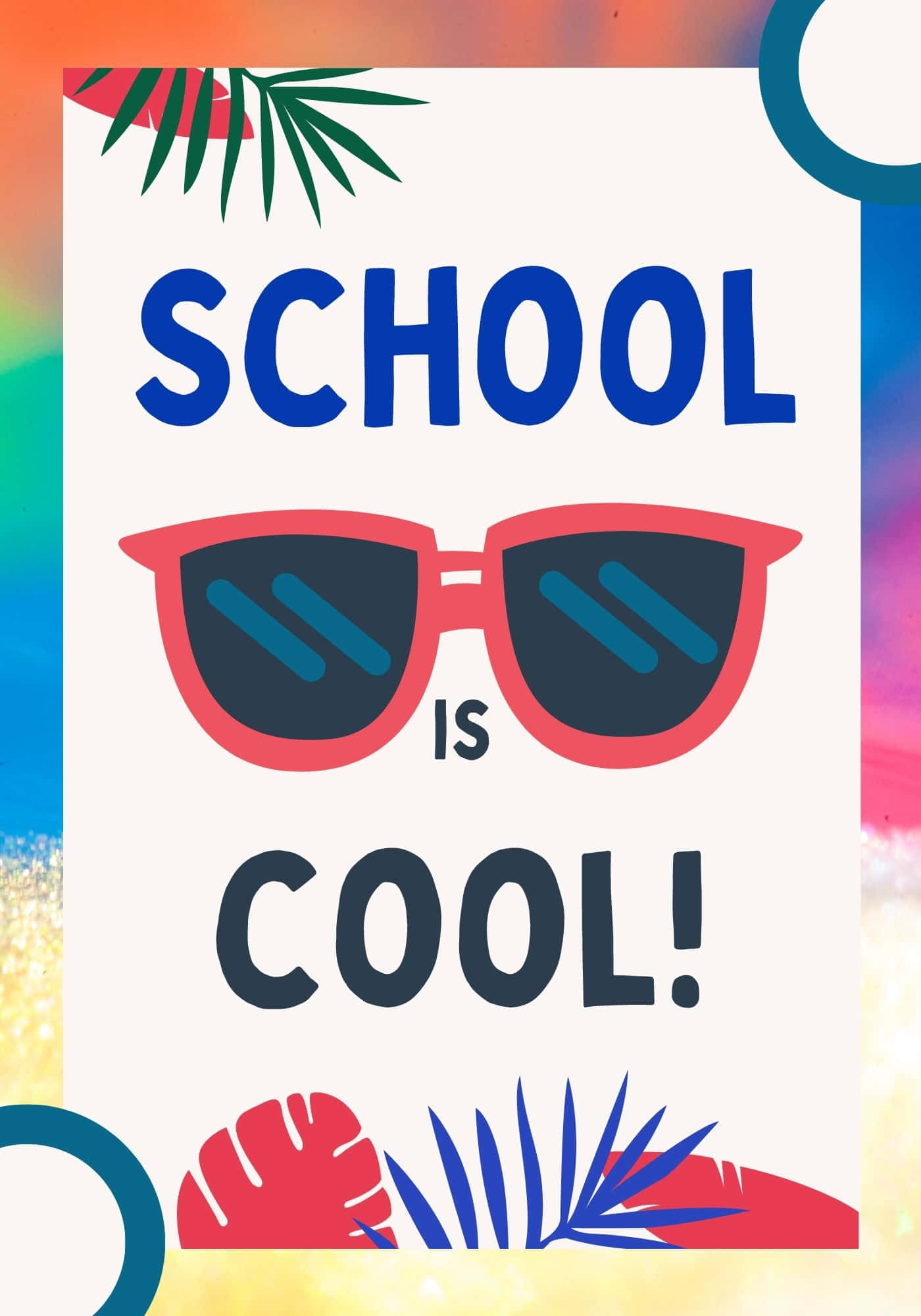 School Is Cool Trên Nền Sặc Sỡ Hình nền