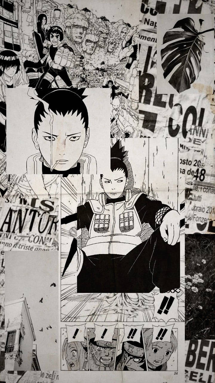Shikamaru Naruto Anime Đen Trắng iPhone Hình nền