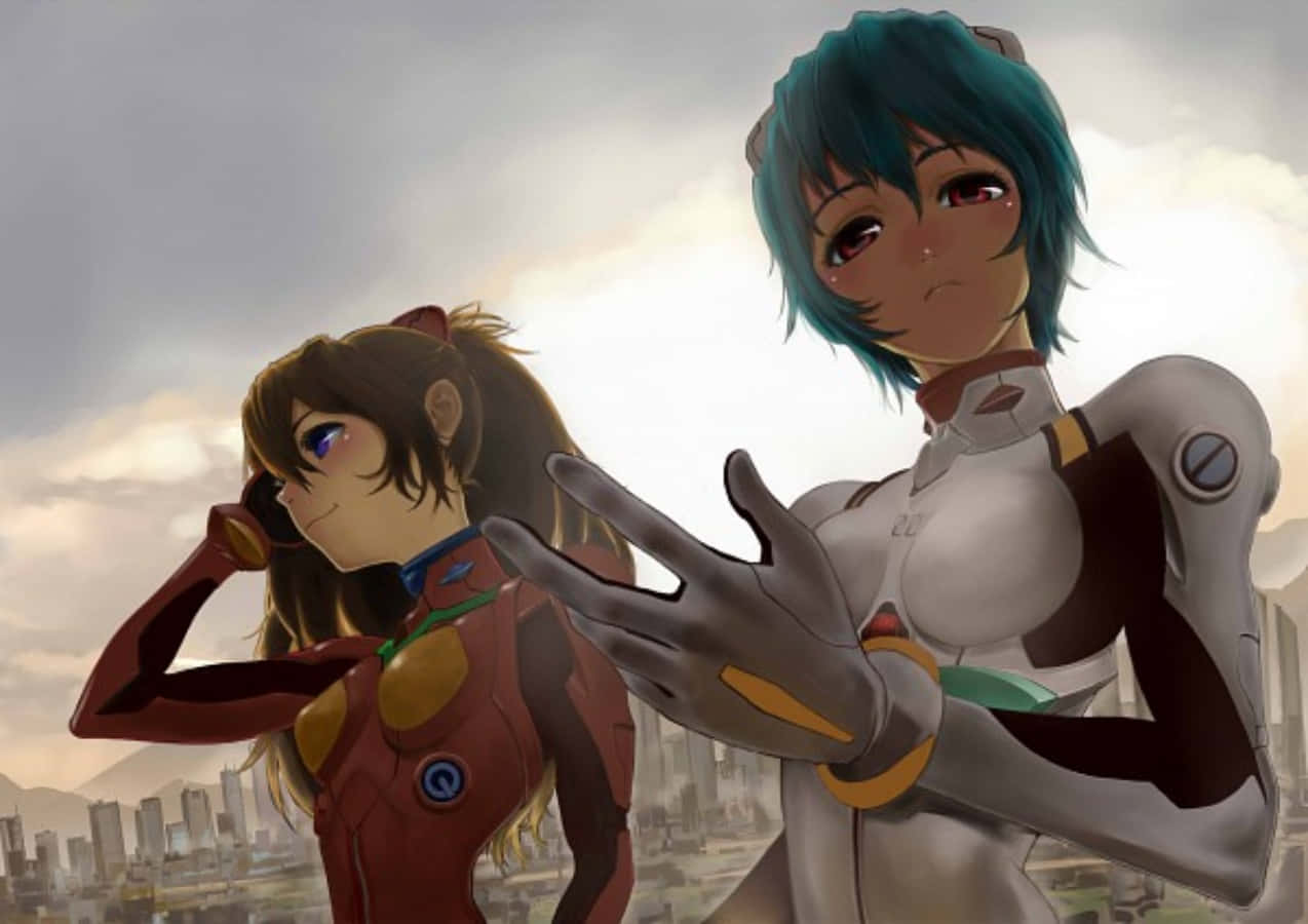 Shinji Ikari và Rei Ayanami trong Neon Genesis Evangelion Hình nền