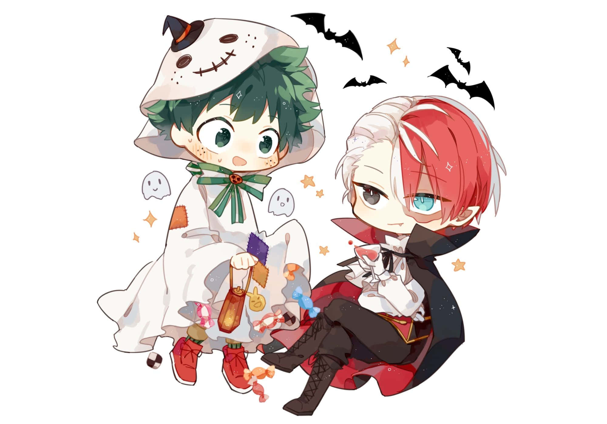 Shoto Todoroki và Izuku Midoriya My Hero Academia Halloween Hình nền