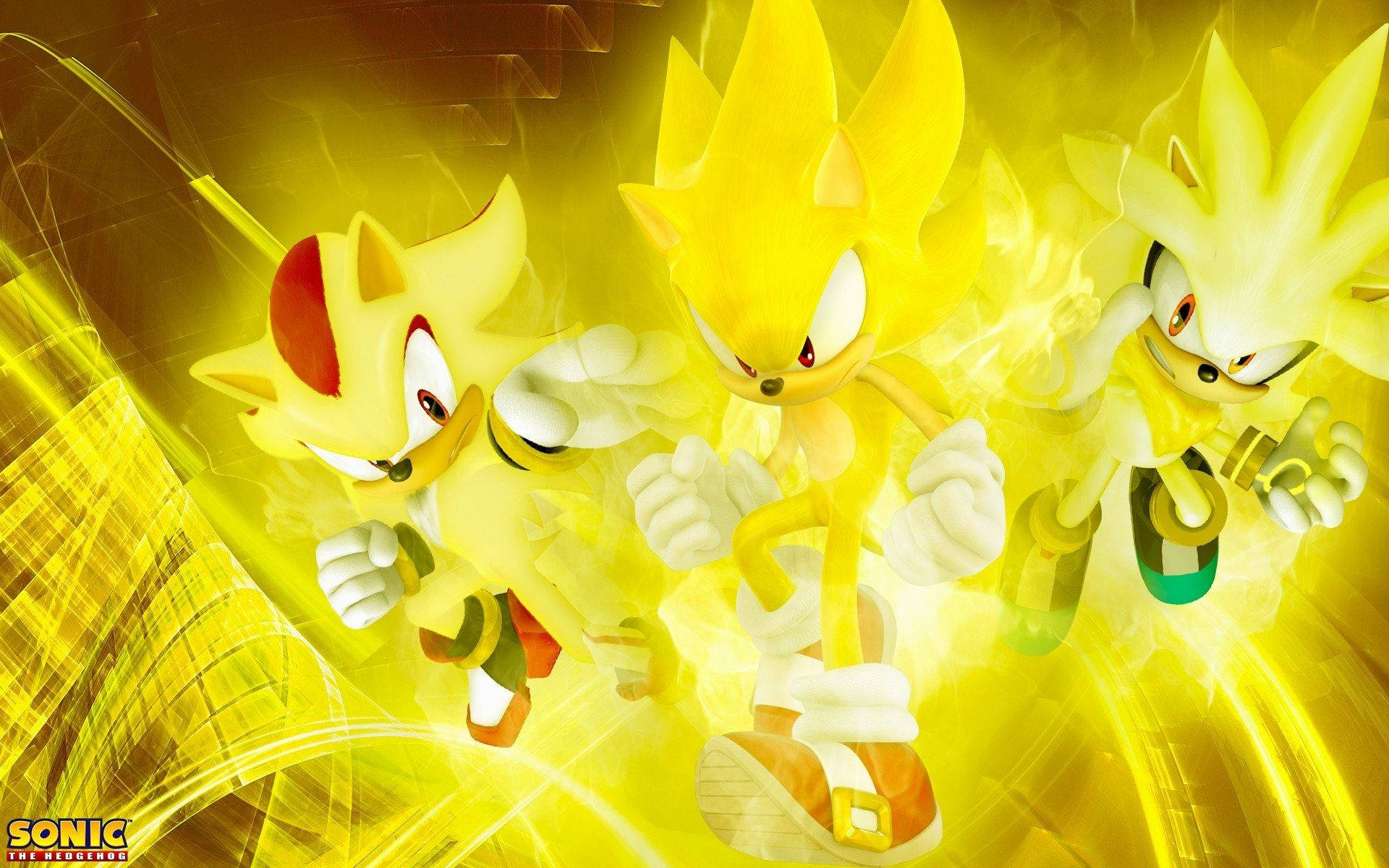 Hình nền ba Siêu Sonic chớp sáng rực rỡ. — GIF ngầu Hình nền