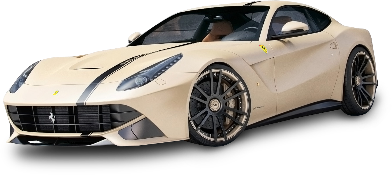 Siêu xe Ferrari màu be góc nhìn bên Hình nền