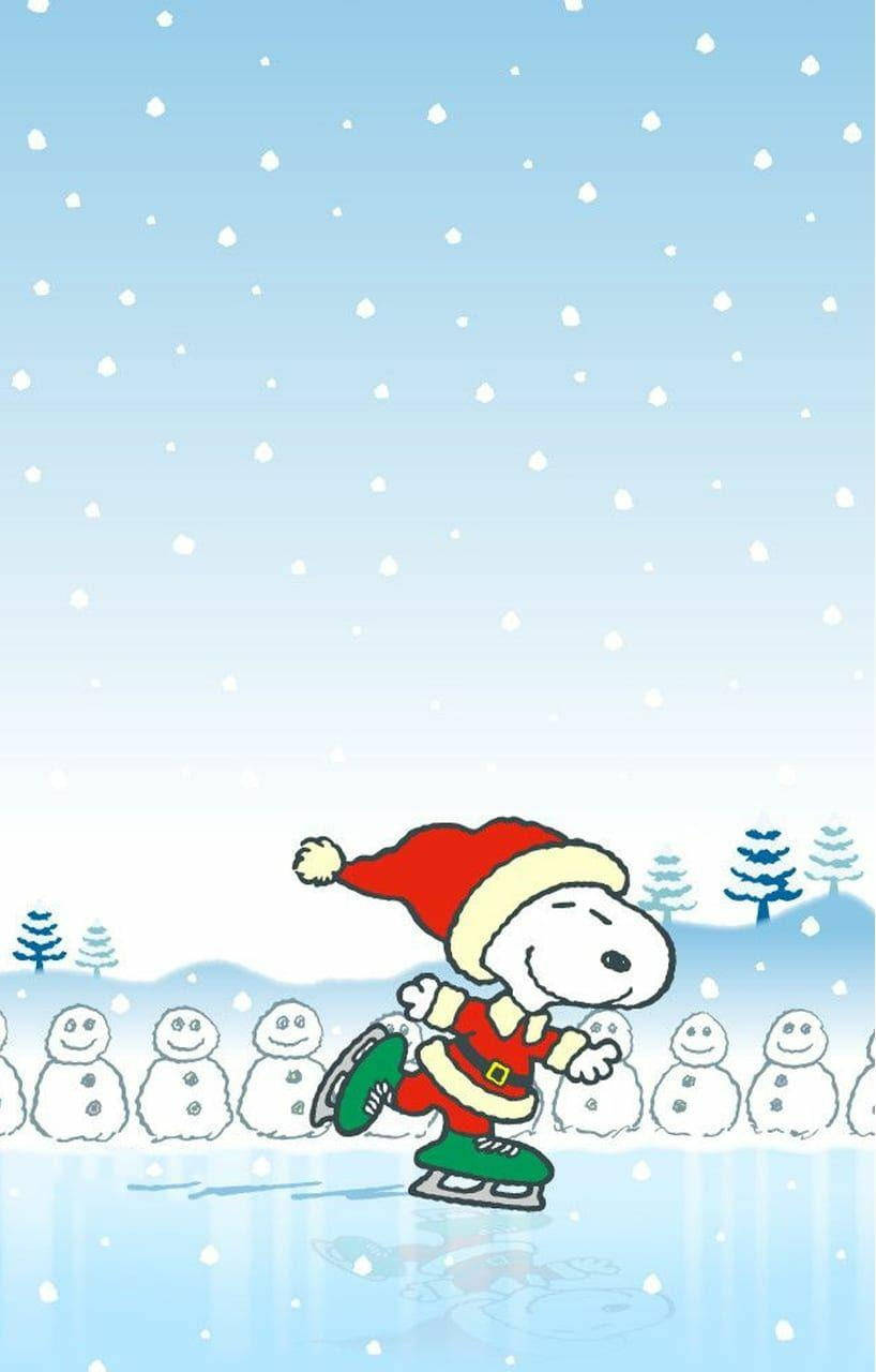 Snoopy Giáng Sinh Trượt Băng Hình nền