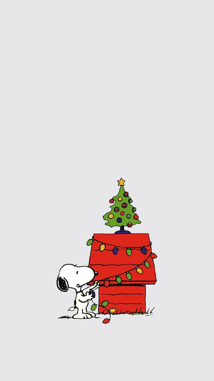 Snoopy Giáng Sinh Dễ Thương Đơn Giản Cho iPhone Hình nền