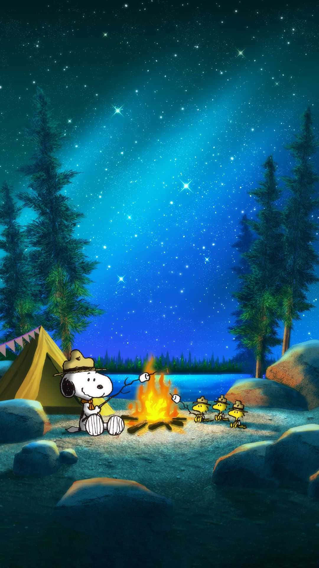 Snoopy Lửa Trại Giáng Sinh Peanuts Hình nền