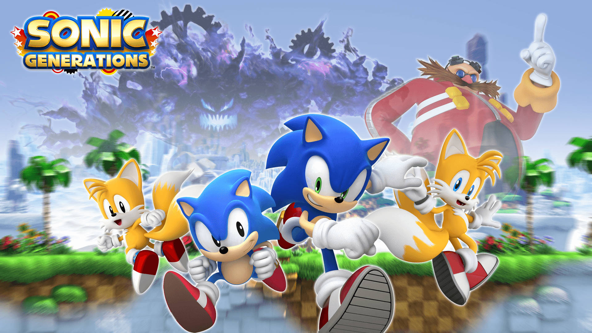 Sonic Chạy Qua Đồi Seaside Hình nền