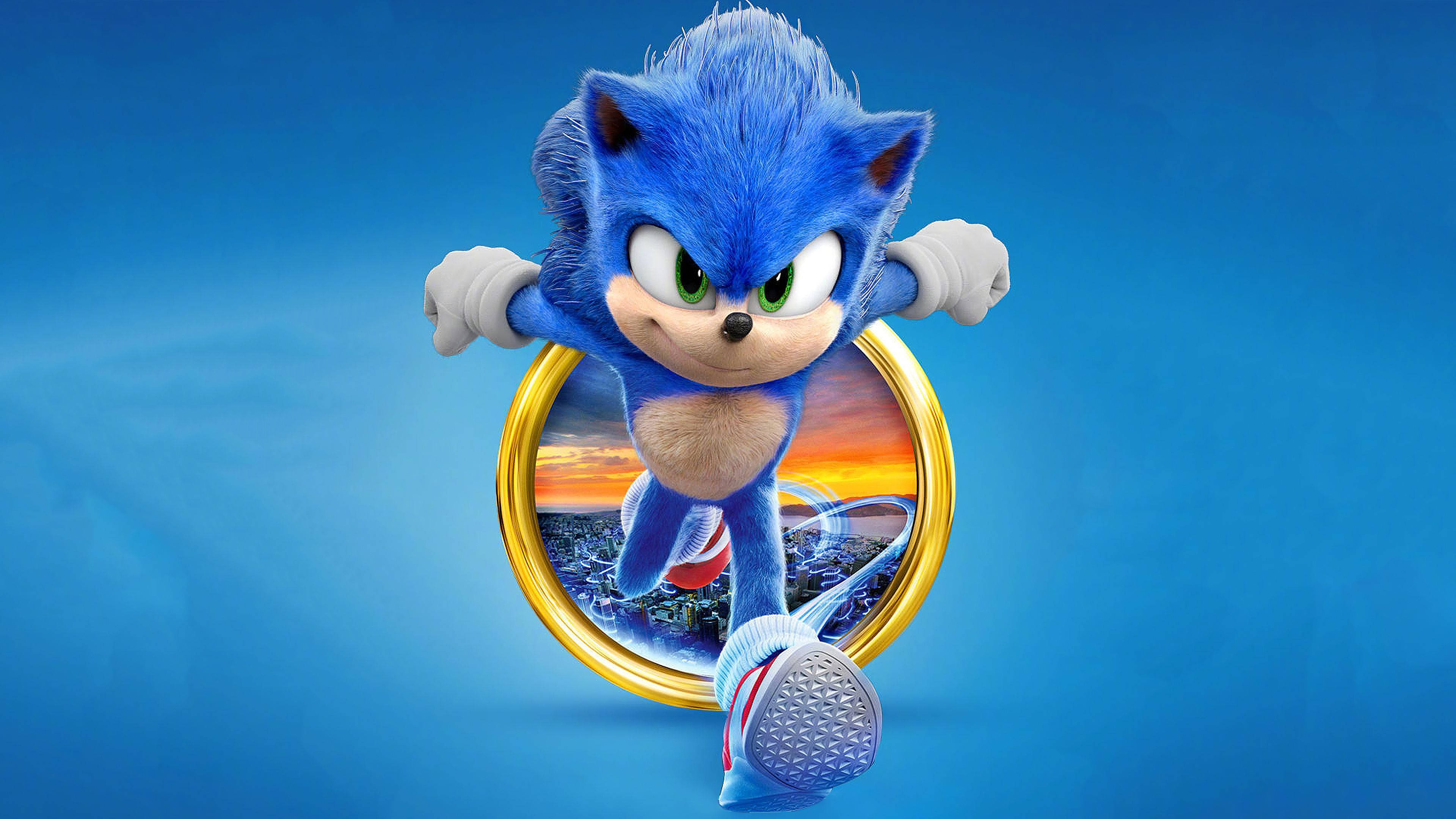 Sonic The Hedgehog lao về phía chiếc nhẫn vàng Hình nền