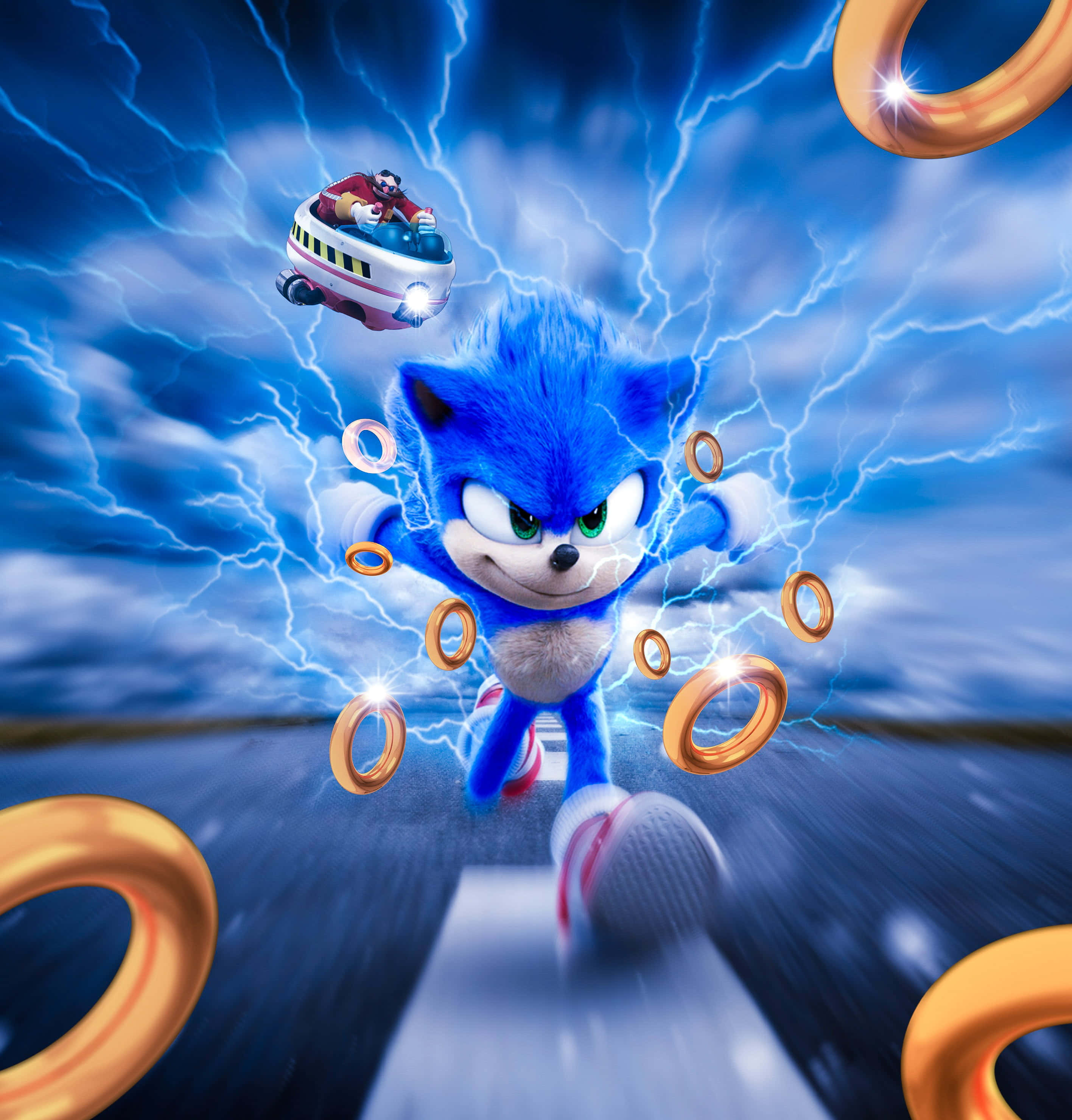 Sonic the Hedgehog chạy qua Green Hill Zone Hình nền