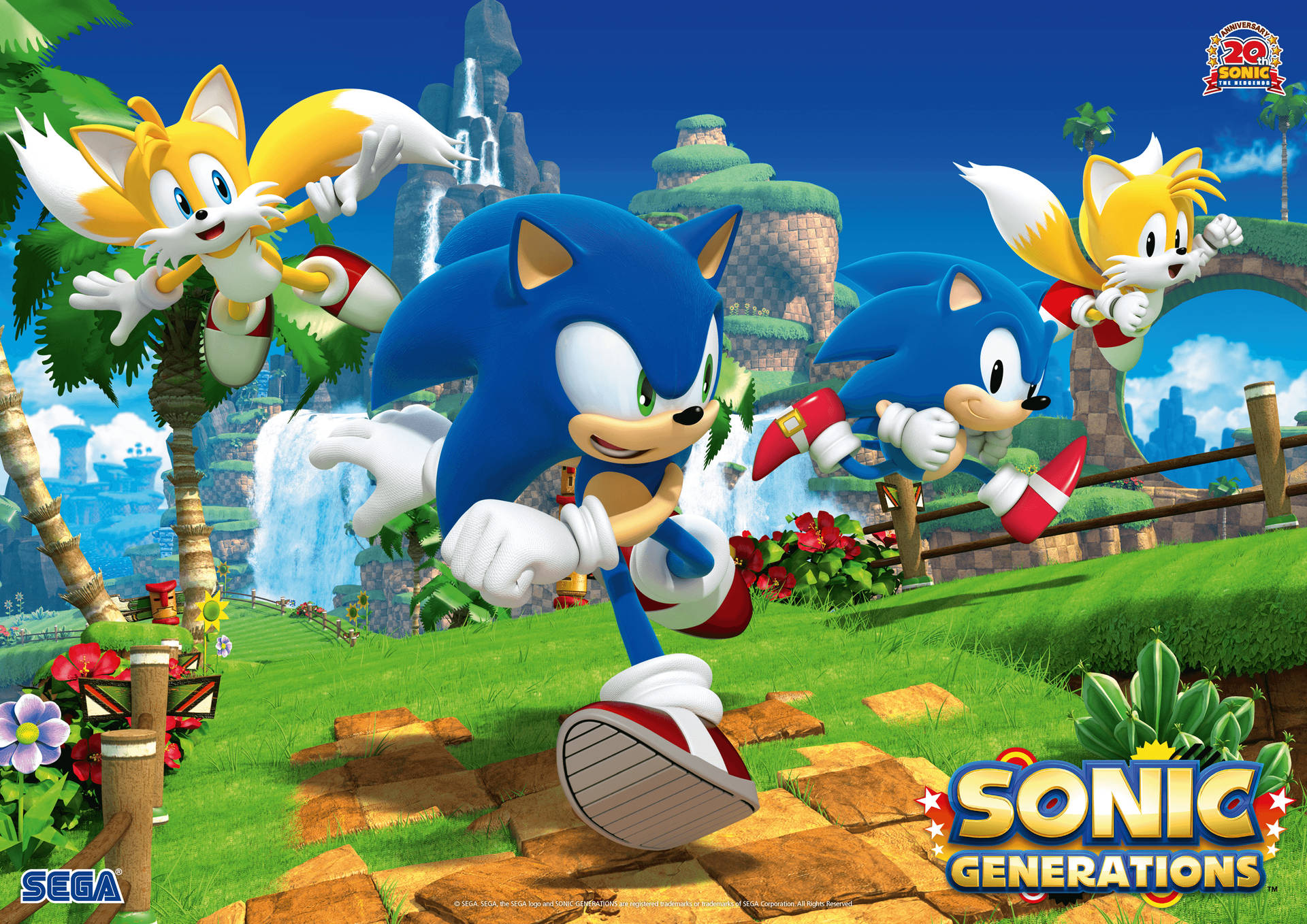 Hình nền game Sonic và Tails từ Sonic Generations.