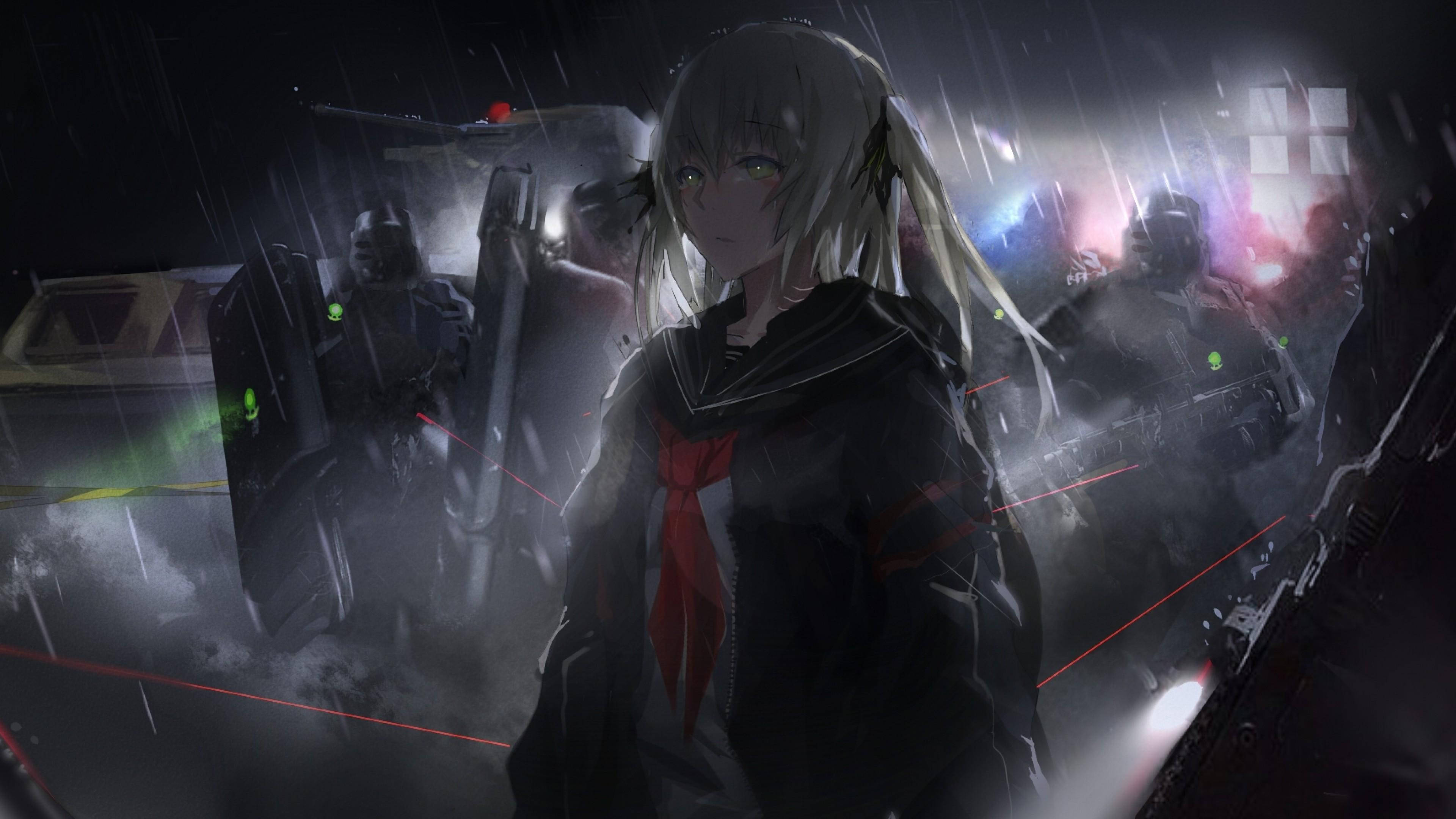 Sora trong mưa phong cách Anime tối tăm Hình nền