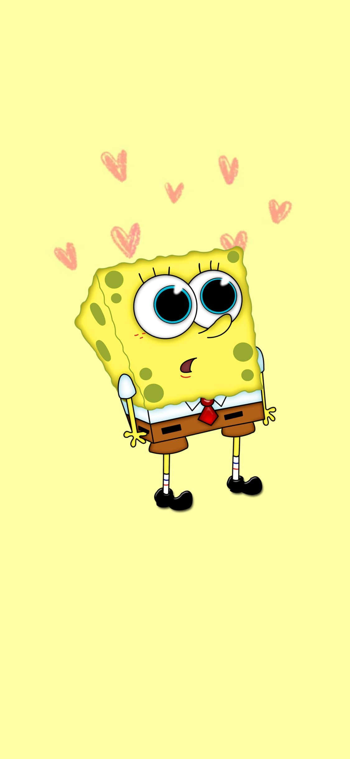 SpongeBob thẩm mỹ với trái tim nhỏ Hình nền