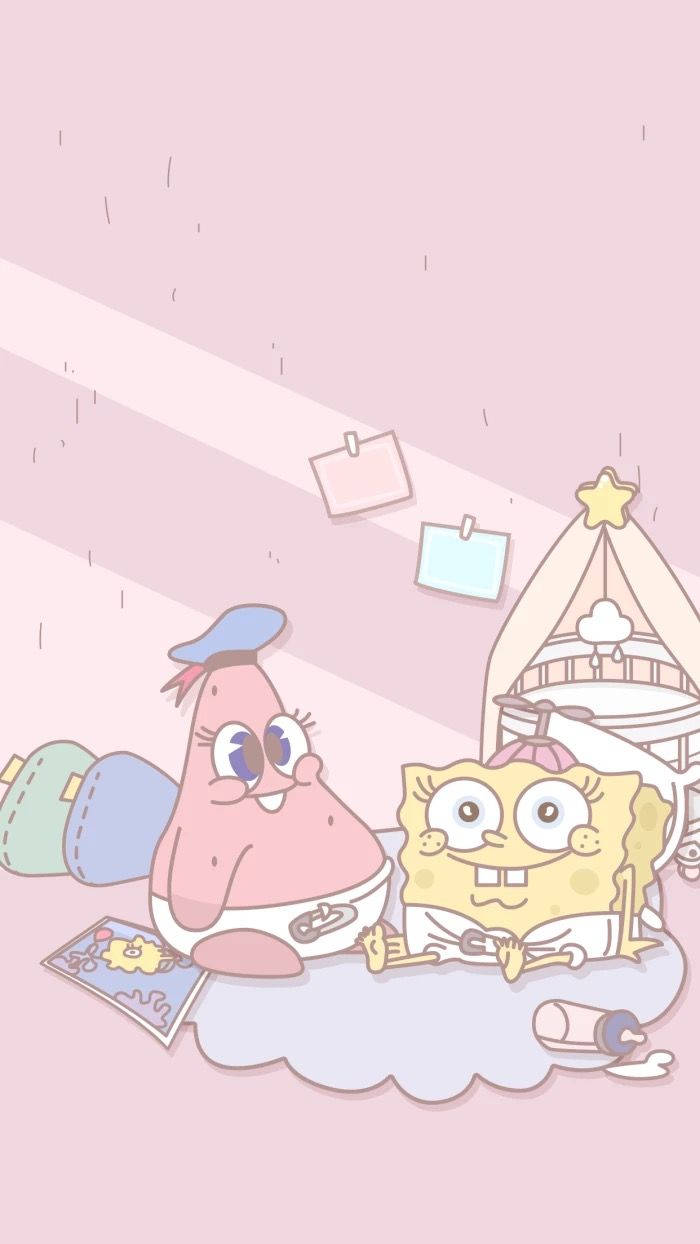 SpongeBob Và Patrick Phong Cách Mềm Mại Hình nền