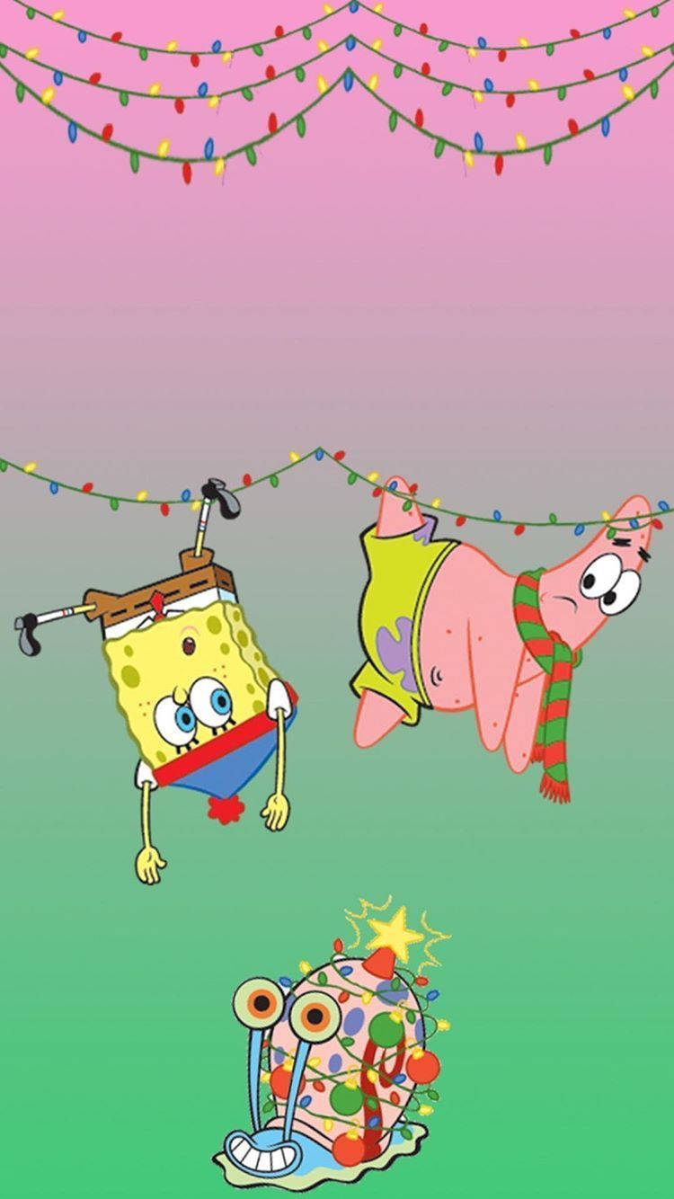 SpongeBob và Patrick đón Giáng Sinh Hình nền