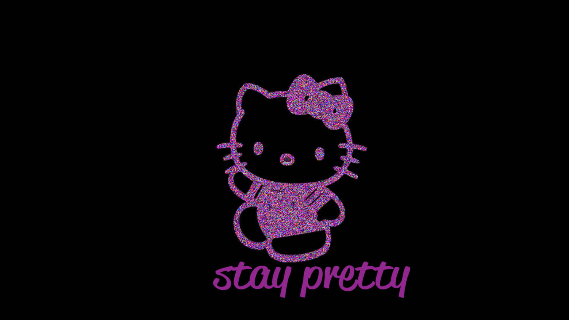 Stay Pretty Nền Đen Hello Kitty Hình nền
