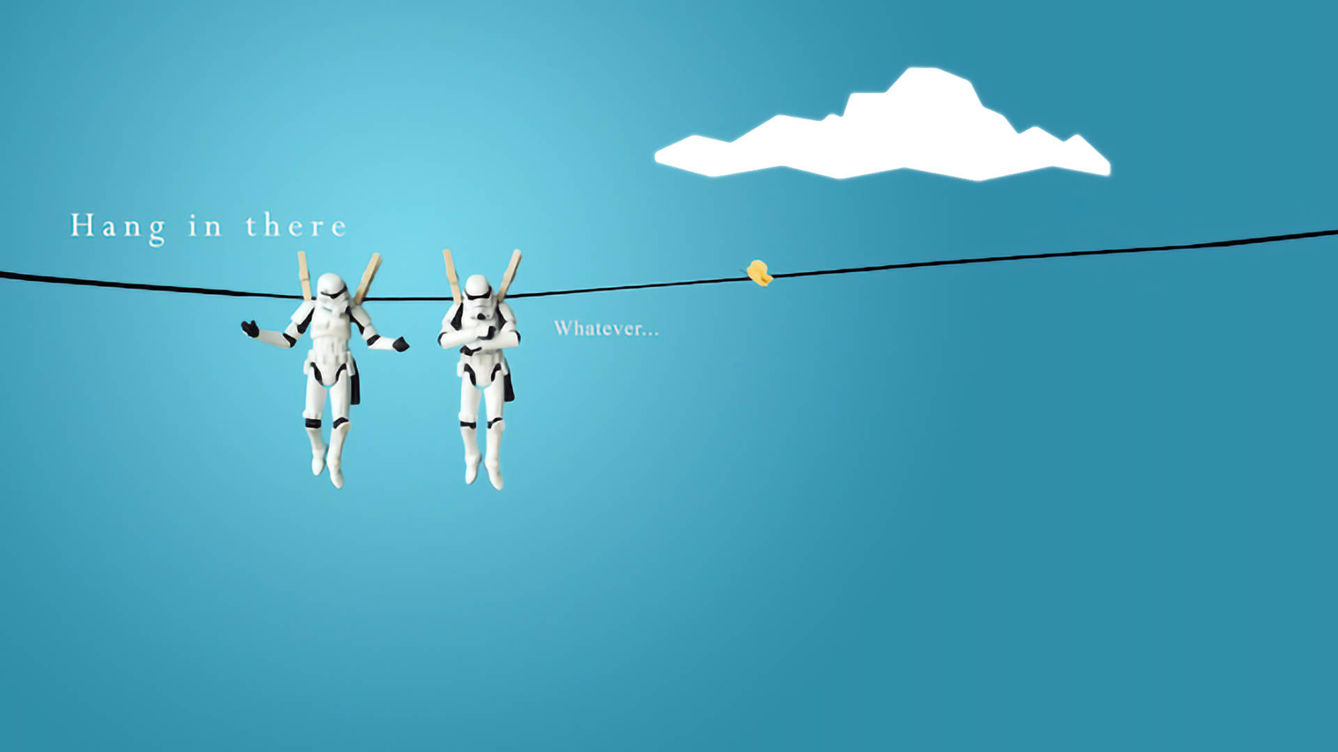 Stormtrooper hài hước treo trên dây phơi Hình nền
